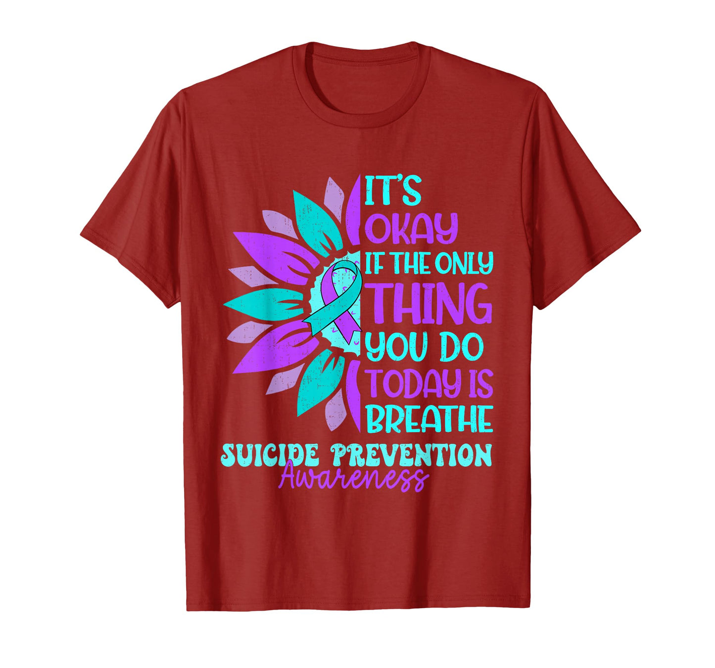 Vintage Sunflower Suicide Prevention Awareness Men Women T-Shirt