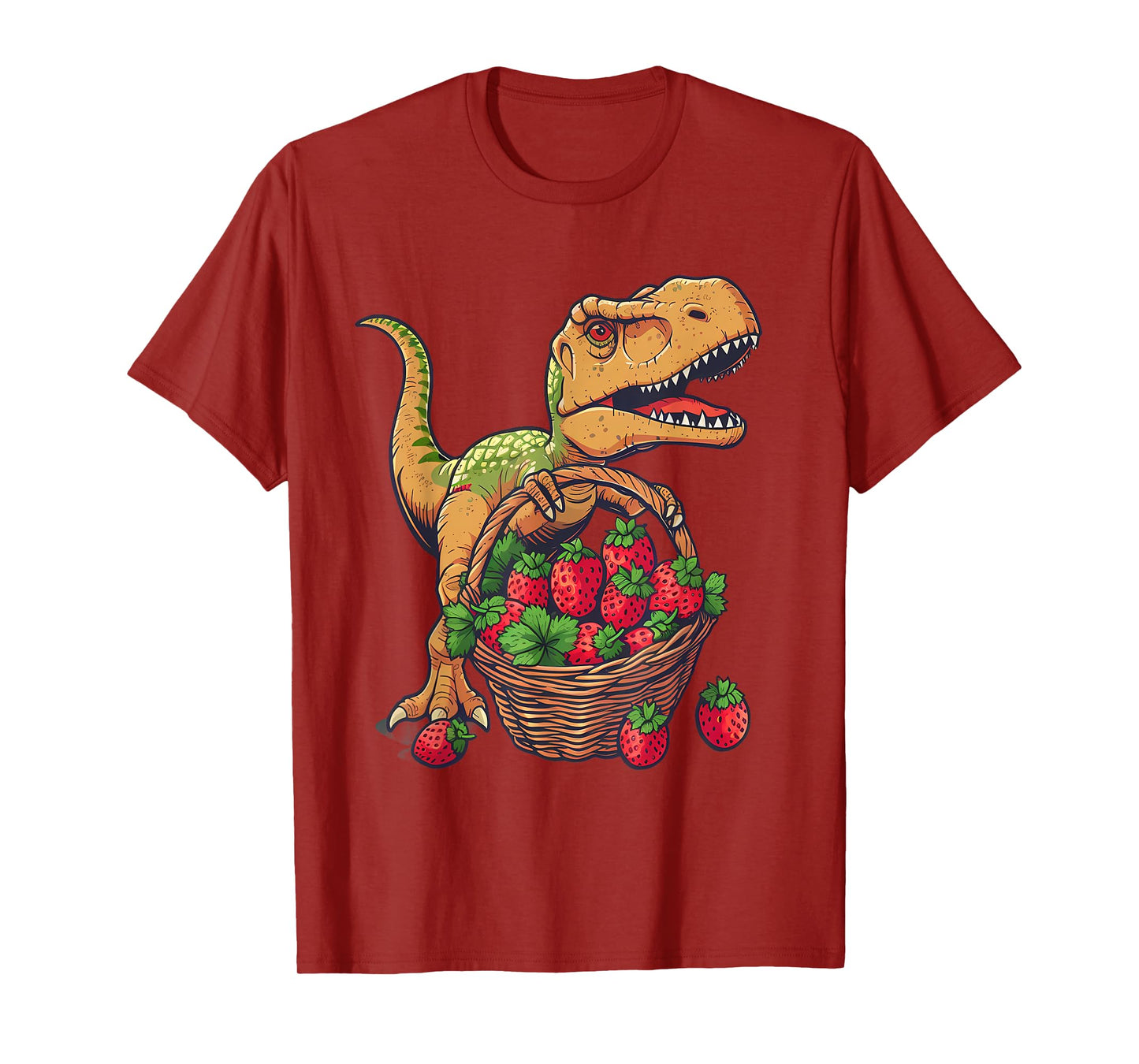 Strawberry Dinosaur Drawing Nature Strawberry Fruit Wildlife T-Shirt