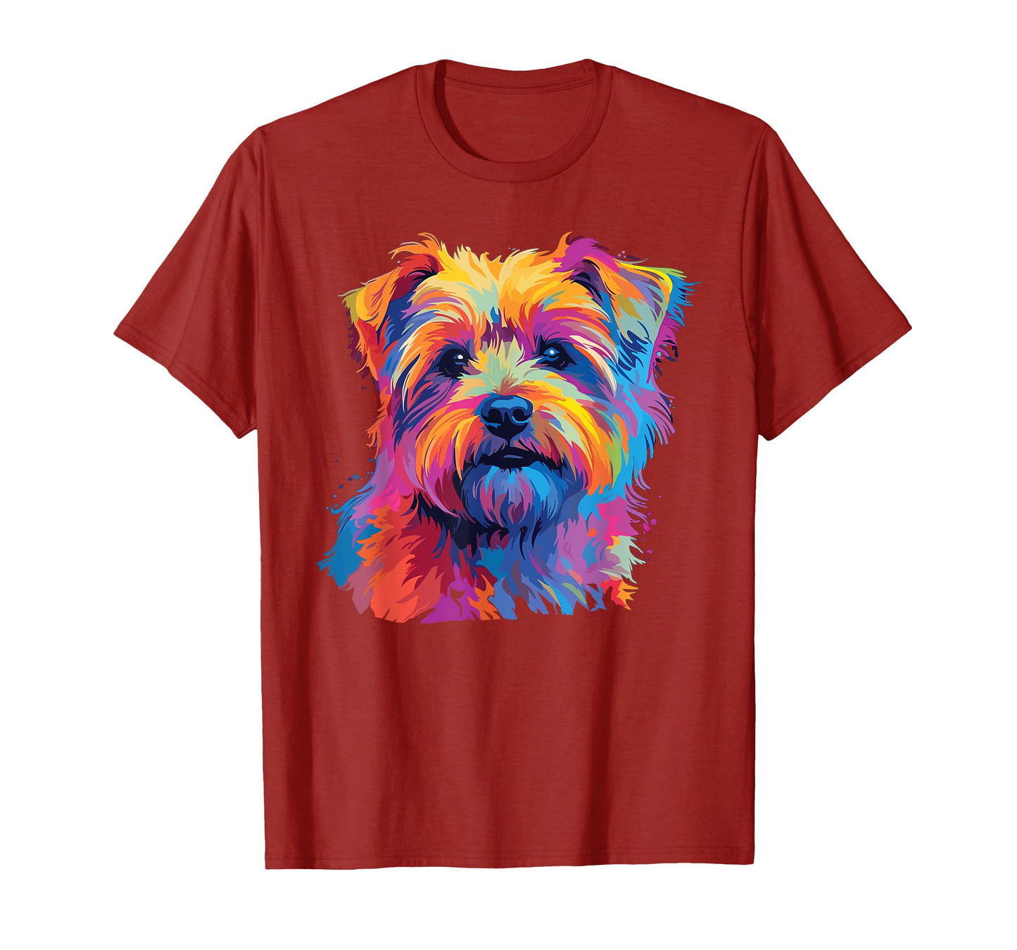 Retro Norfolk Terrier Dog Tees Unisex-Kids Multicolor Watercolor Graphic T-Shirt Small