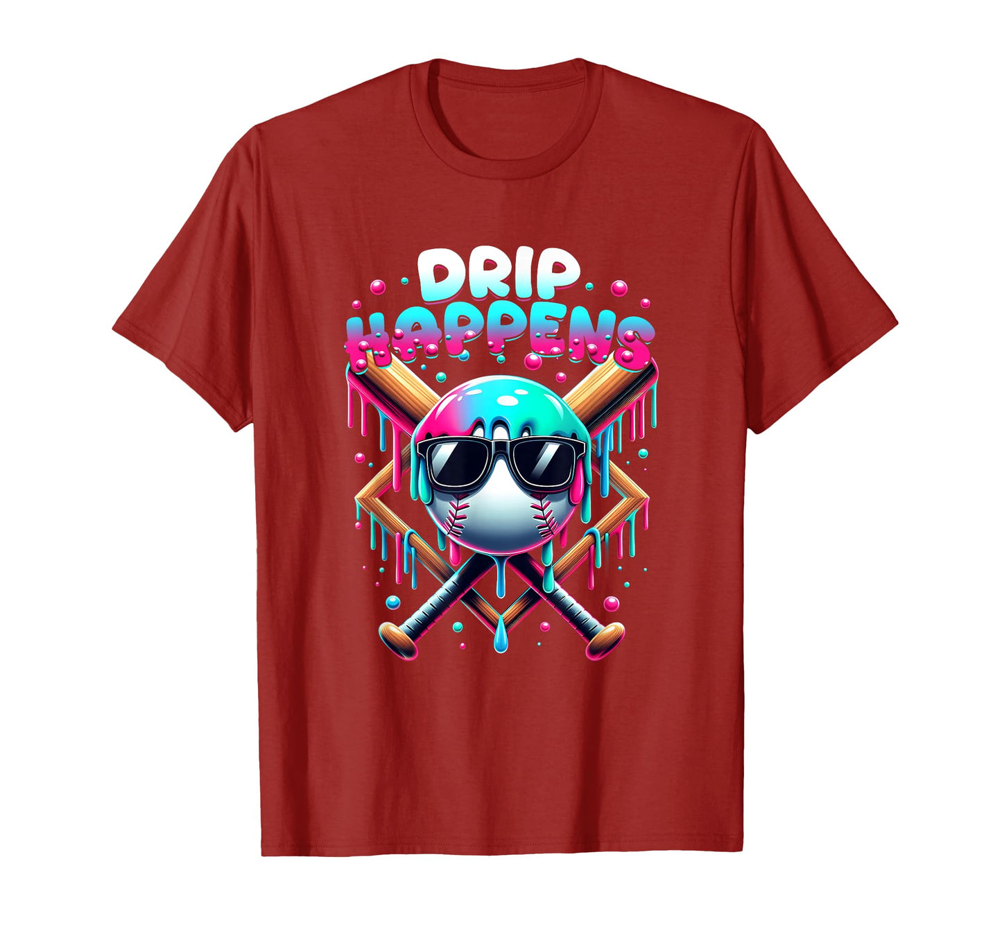 Baseball Lifestyle 101 Drip Happens Baseball Drip Icecream T-Shirt