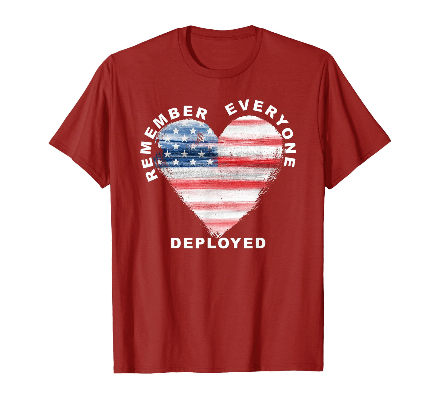 RED Friday Remember Everyone Deployed Military Heart Flag T-Shirt