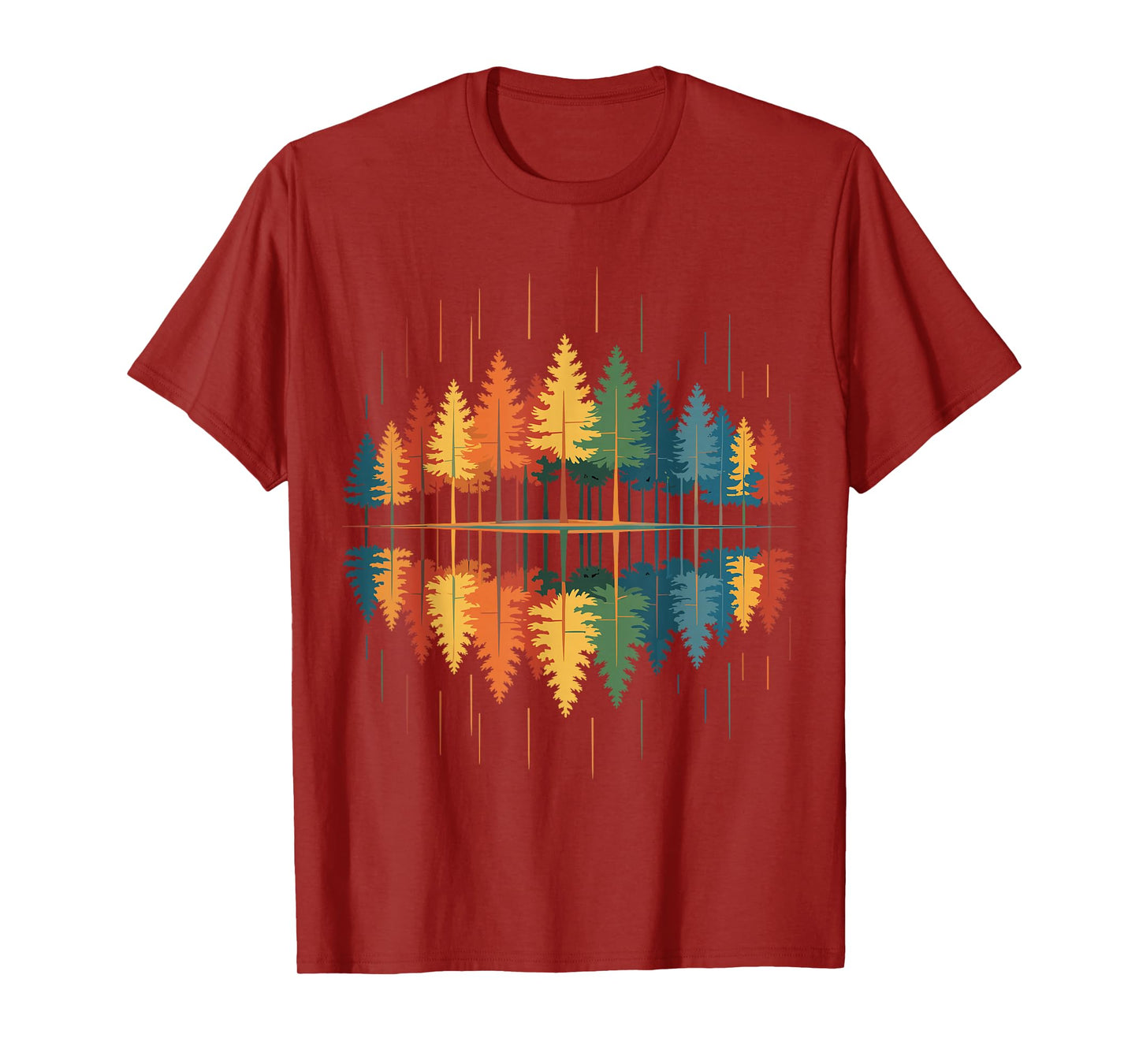 Wildlife Abstract Nature Reflection Trees Forest Autumn Fall T-Shirt