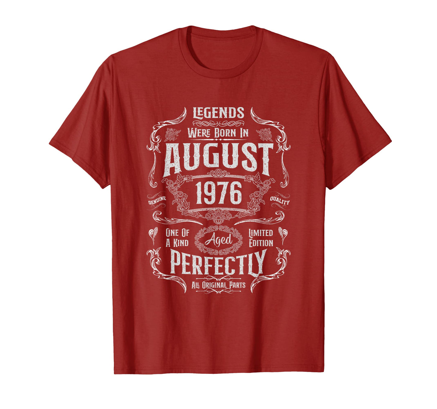 Vintage 49th Birthday Legends Were Born In August 1976 T-Shirt