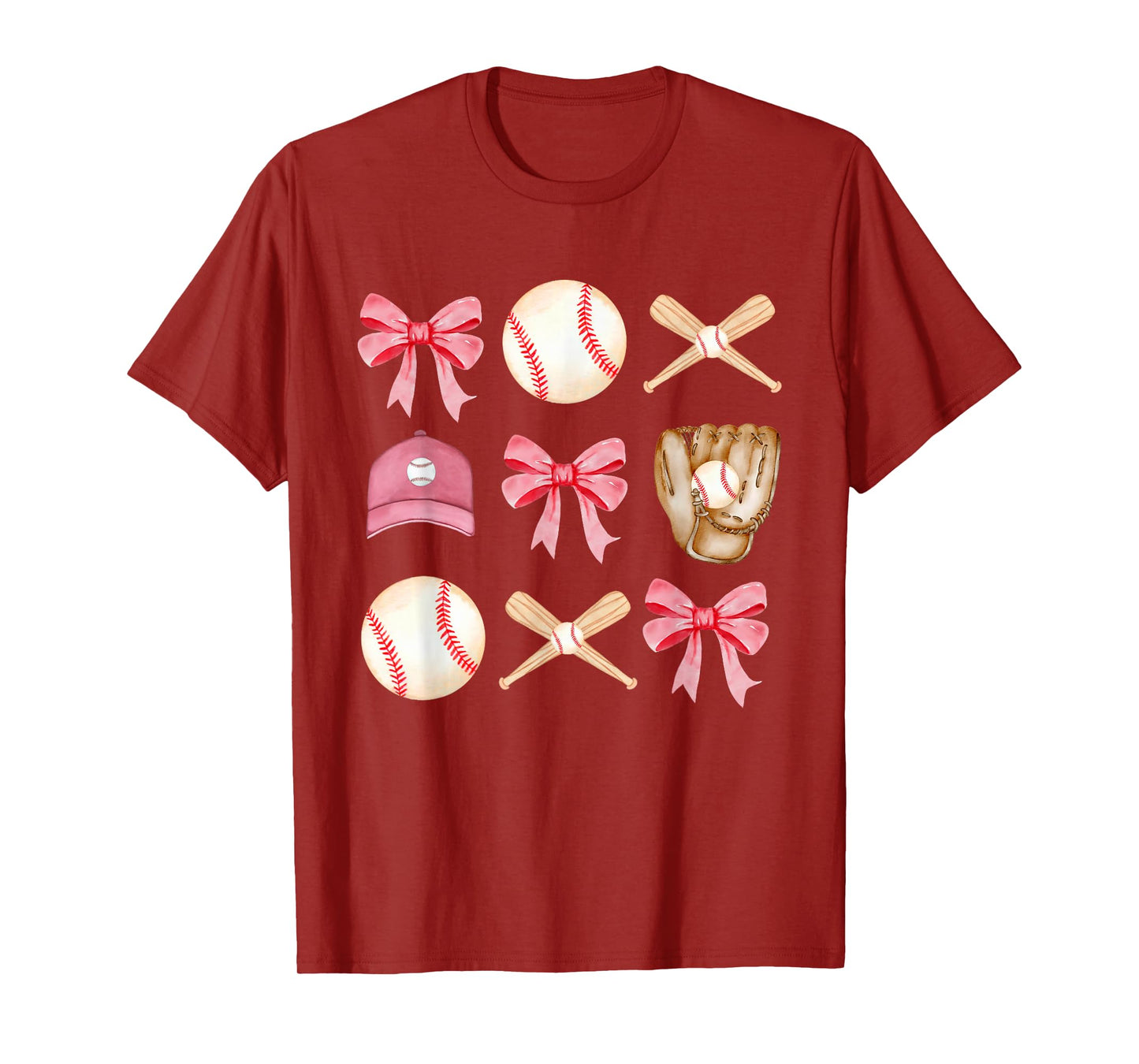 Baseball Mom Coquette Mothers Day Women Girls Baseball Mama T-Shirt