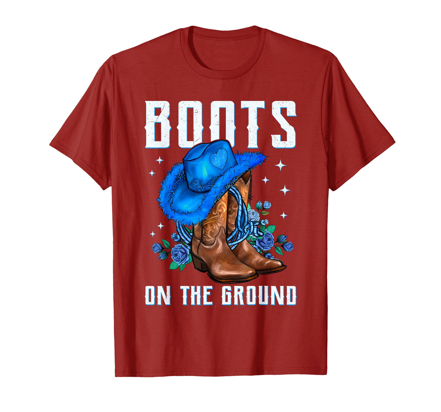 Boots On The Ground Cowboy Hat Rodeo Boots Girls T-Shirt