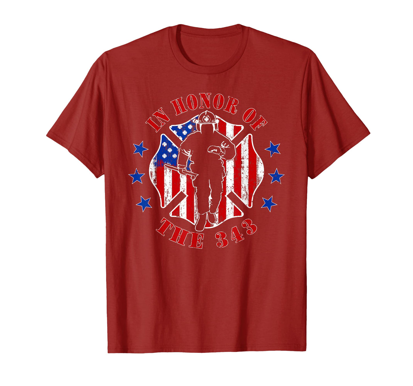 in Memory and Honor We Will Never Forget 343 Firefighter T-Shirt