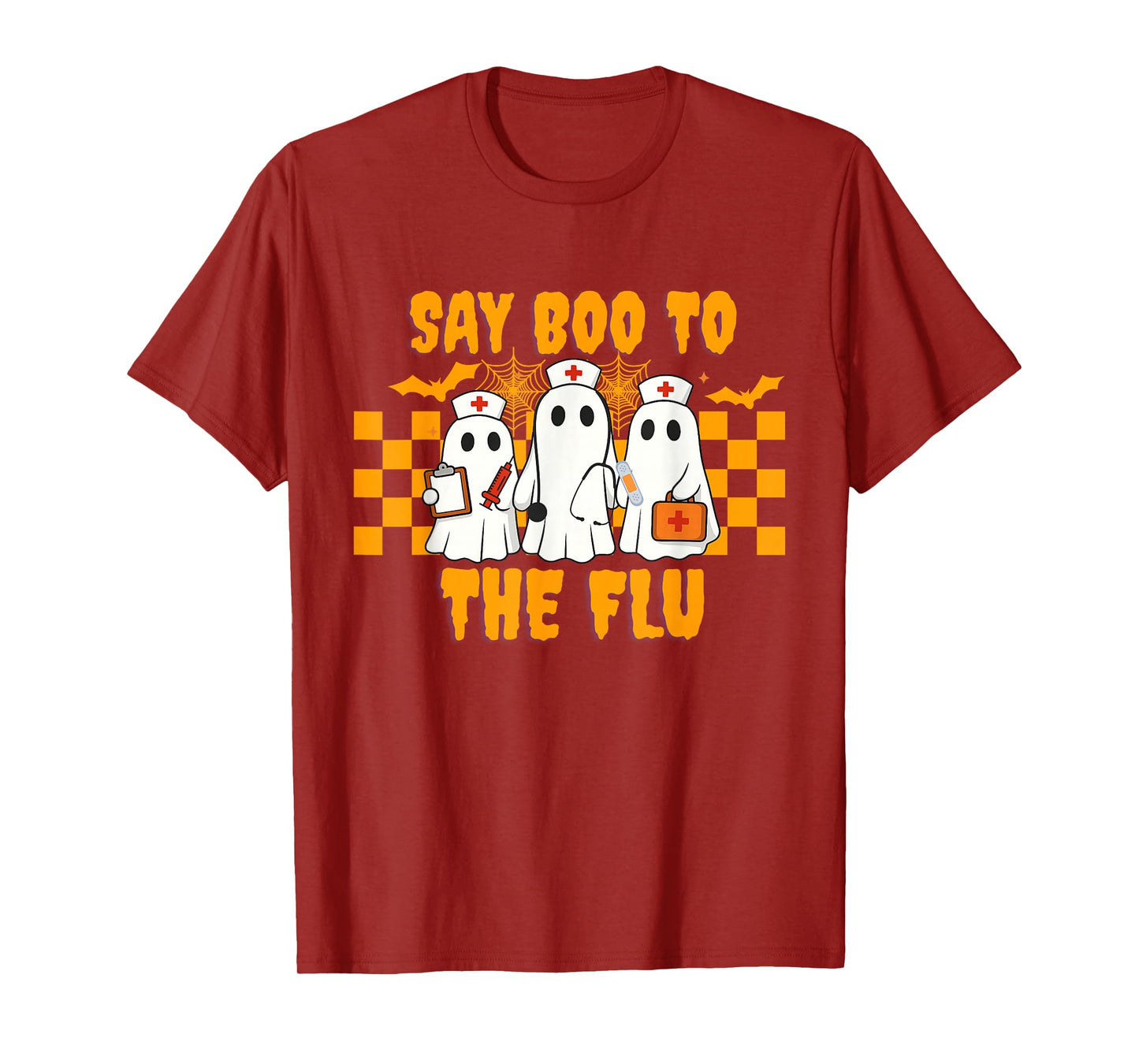 Nurse Ghost Halloween Vaccine Say Boo to The Flu T-Shirt