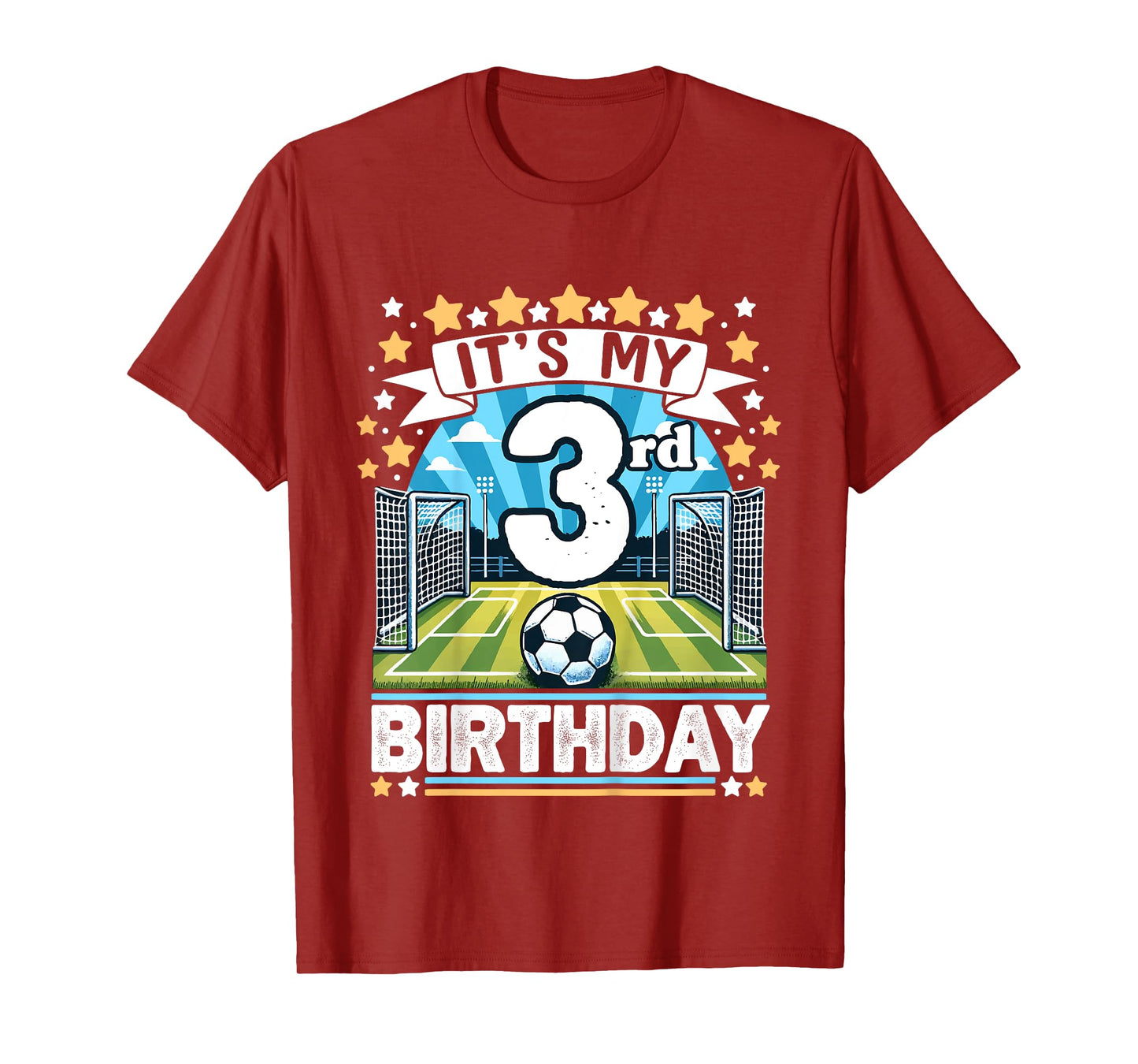 Kids It's My 3rd Birthday Soccer Football 3 Years Old Boy Player T-Shirt