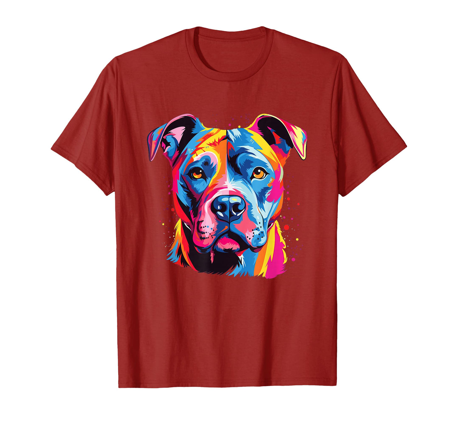 Watercolor Colorful American Pit Bull Terrier Dog T-Shirt