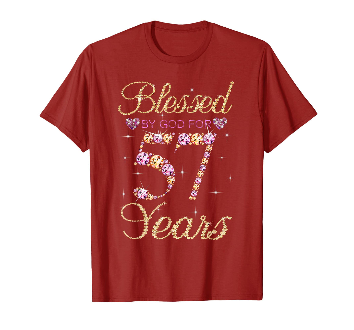 Blessed By God For 57 Years Funny 57th Birthday Women T-Shirt