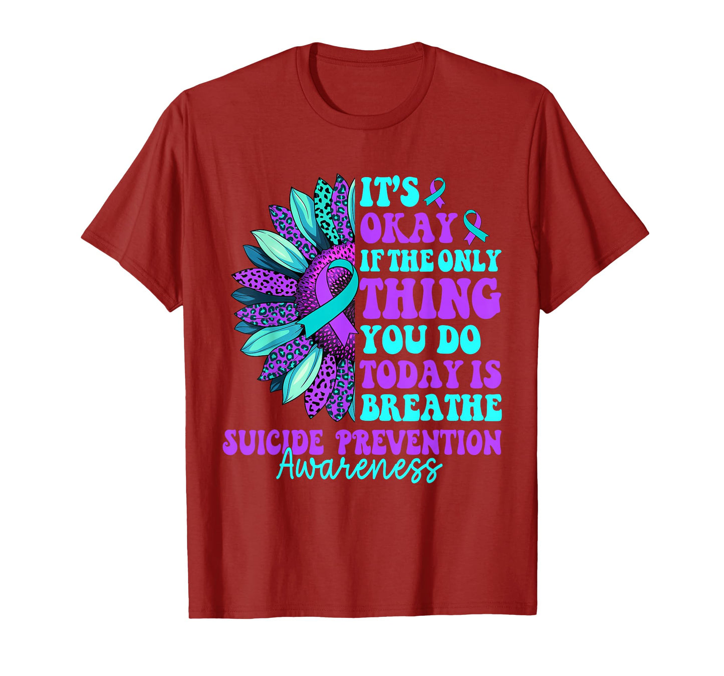Vintage Sunflower Suicide Prevention Awareness Men Women T-Shirt