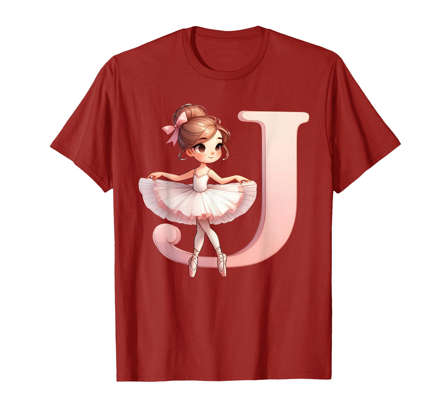 Ballerina Girl Dancing Name First Letter J Girly Tutu Ballet T-Shirt