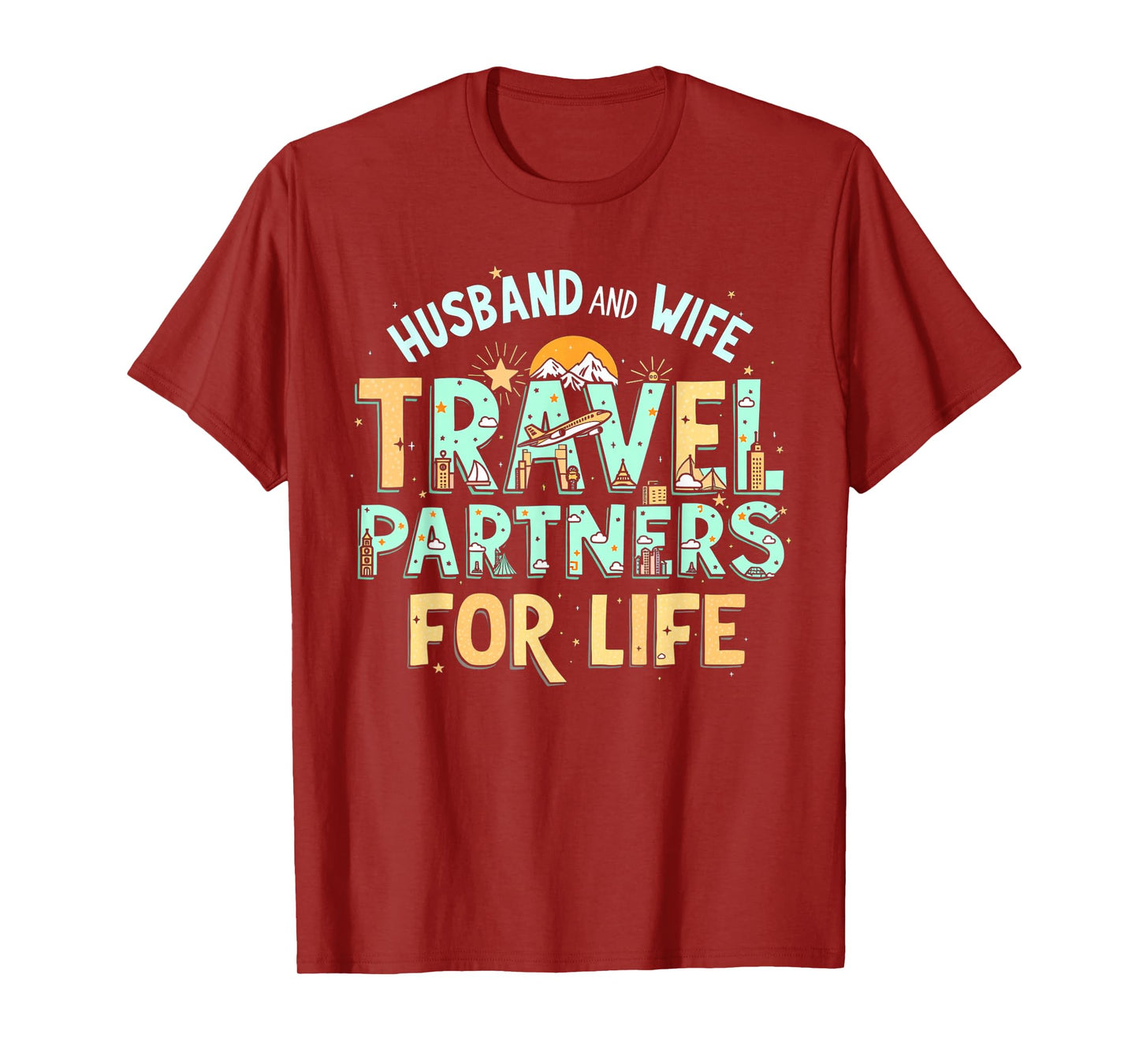 Husband And Wife Travel Trip Couples Matching Vacation T-Shirt