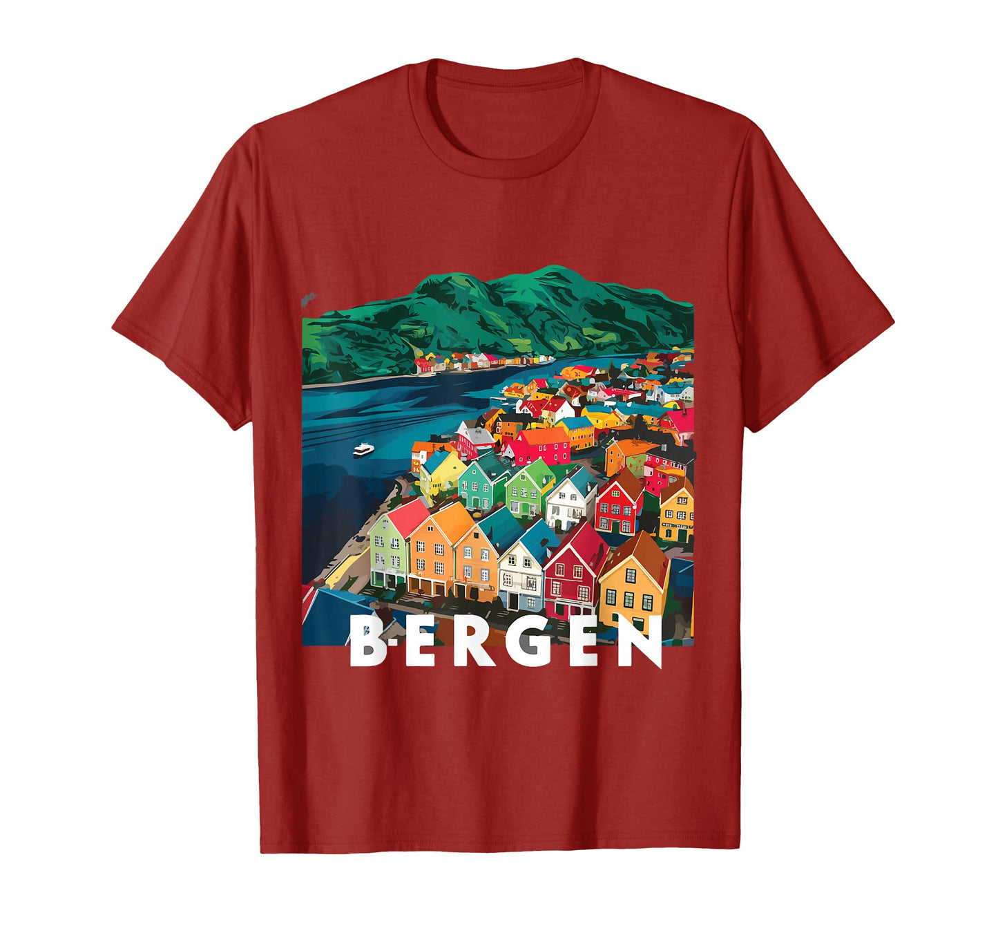 Harbor City Norway Bergen House Costume Fjords of Norway T-Shirt
