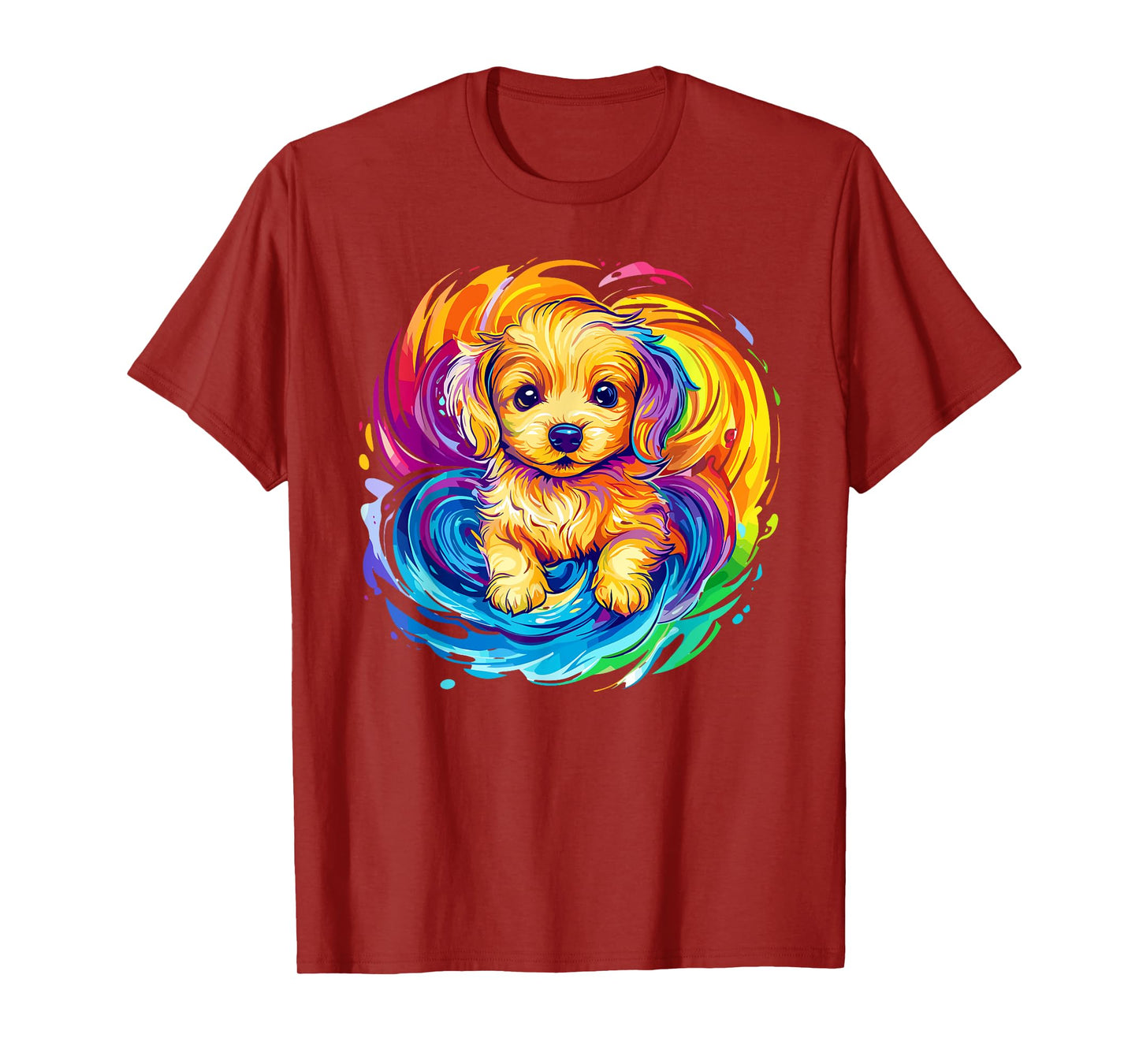 Adorable Puppy Rainbow Swirl Fantasy T-Shirt
