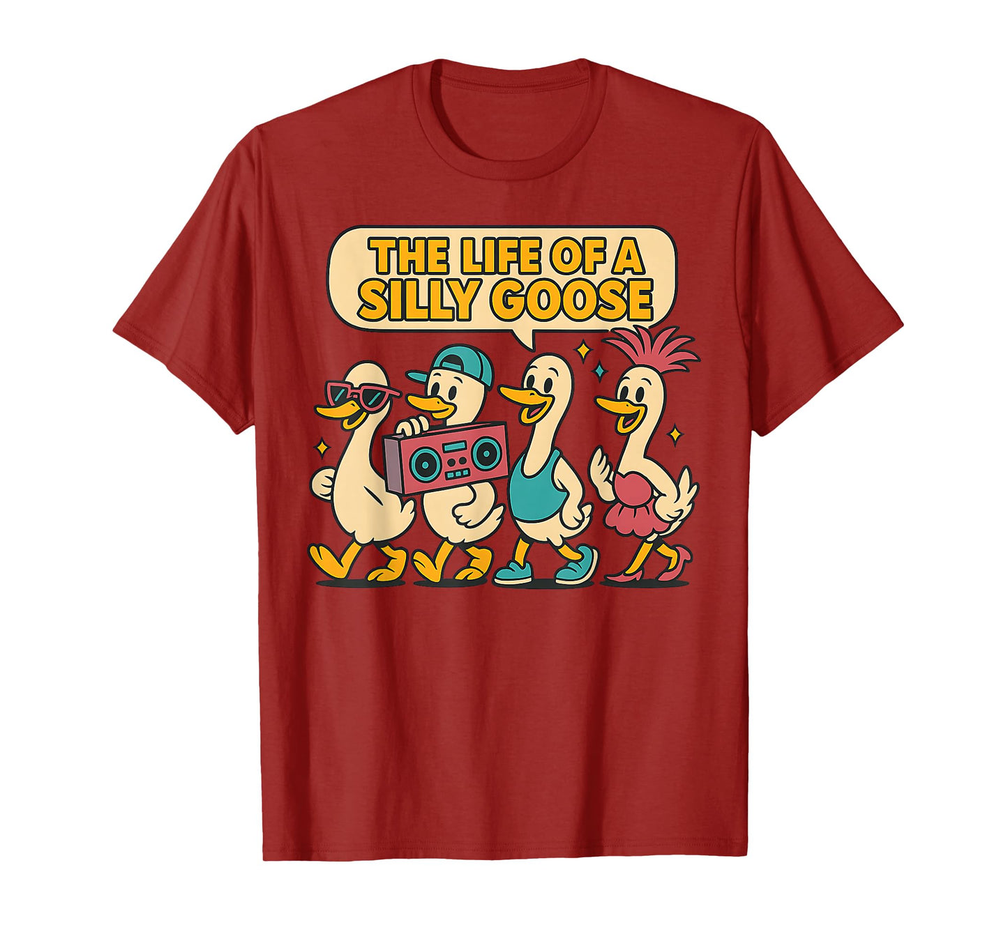 The Life of A Silly Goose Retro Funny Meme Show Girl Women T-Shirt