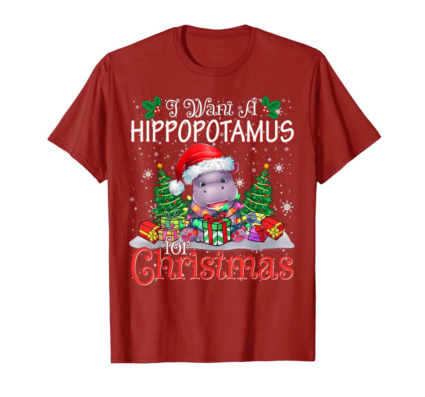 I Want A Hippopotamus Christmas Xmas Hippo Lover Boy Girl T-Shirt