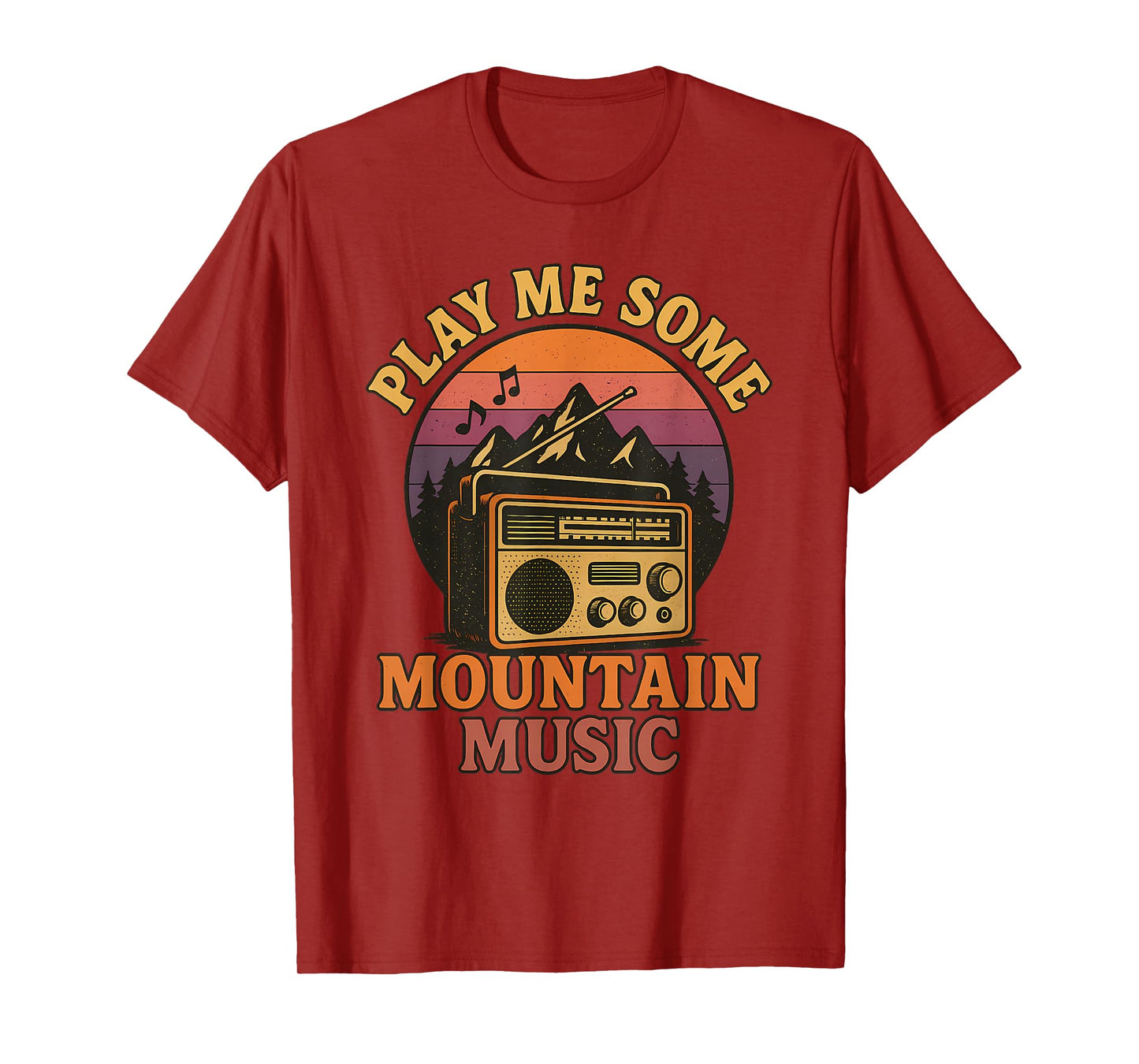 Play Me Some Mountain Music Retro Country Music T-Shirt