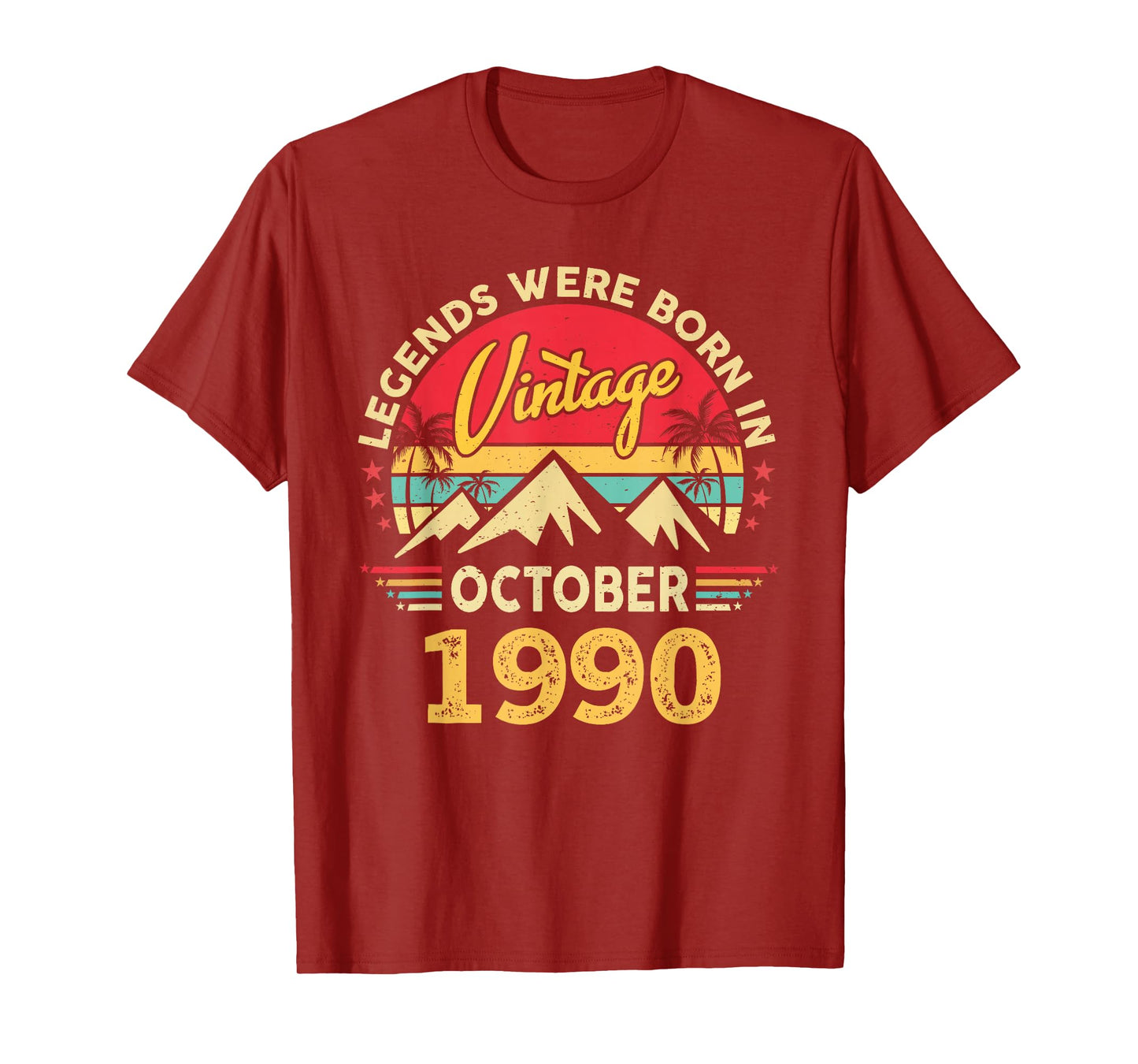 Vintage 35th Birthday Legends were Born in October 1990 T-Shirt