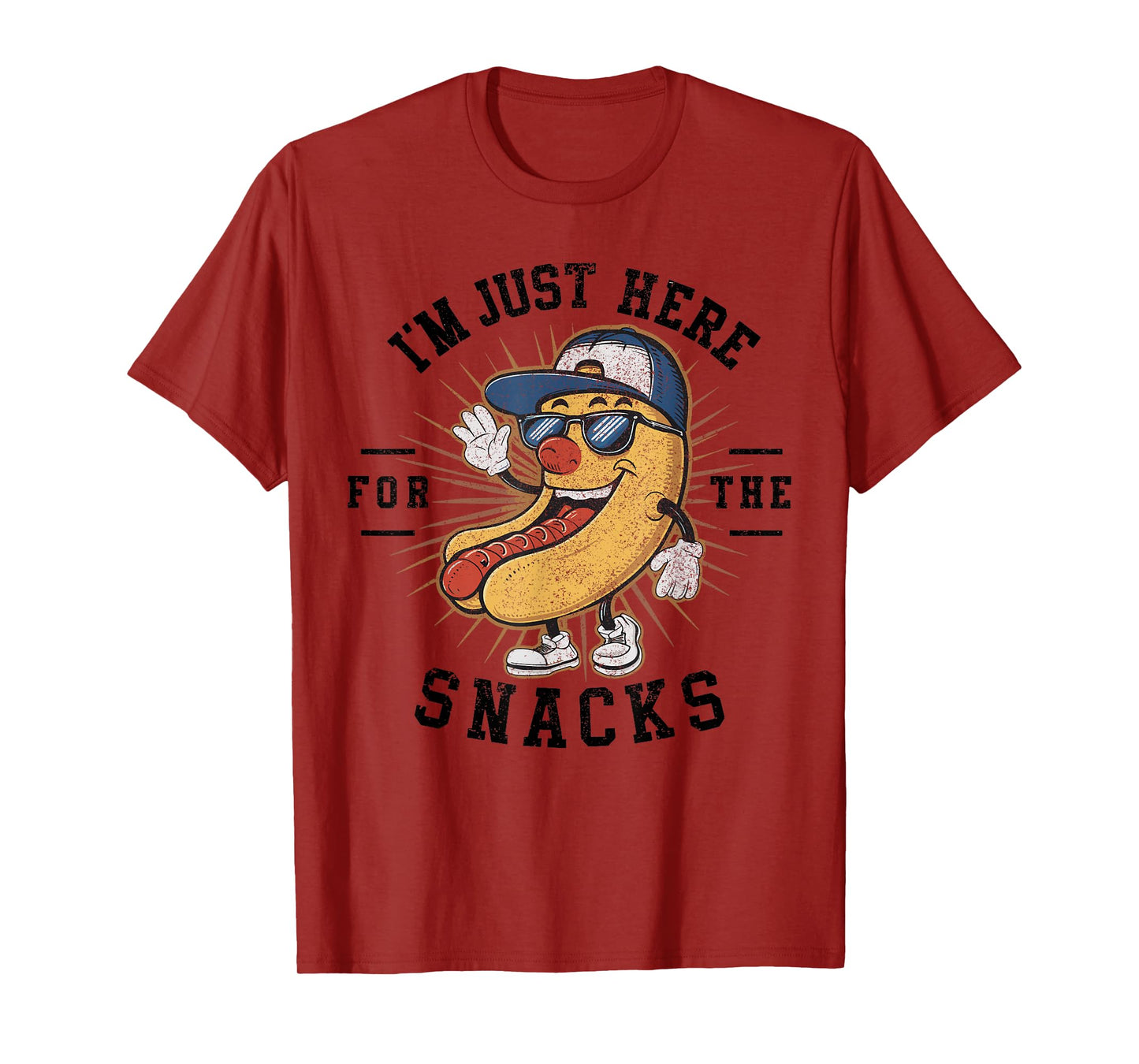 Funny I'm Just Here For The Snacks Football T-Shirt