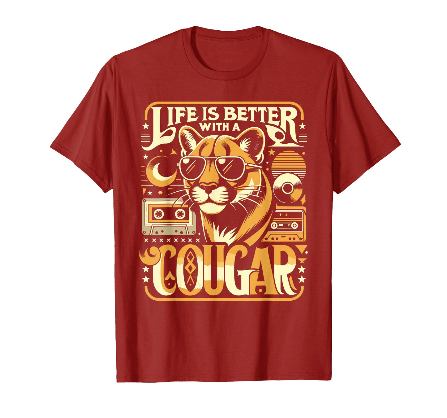 Life Is Better With A COUGAR Shirt Funny COUGARS T-Shirt