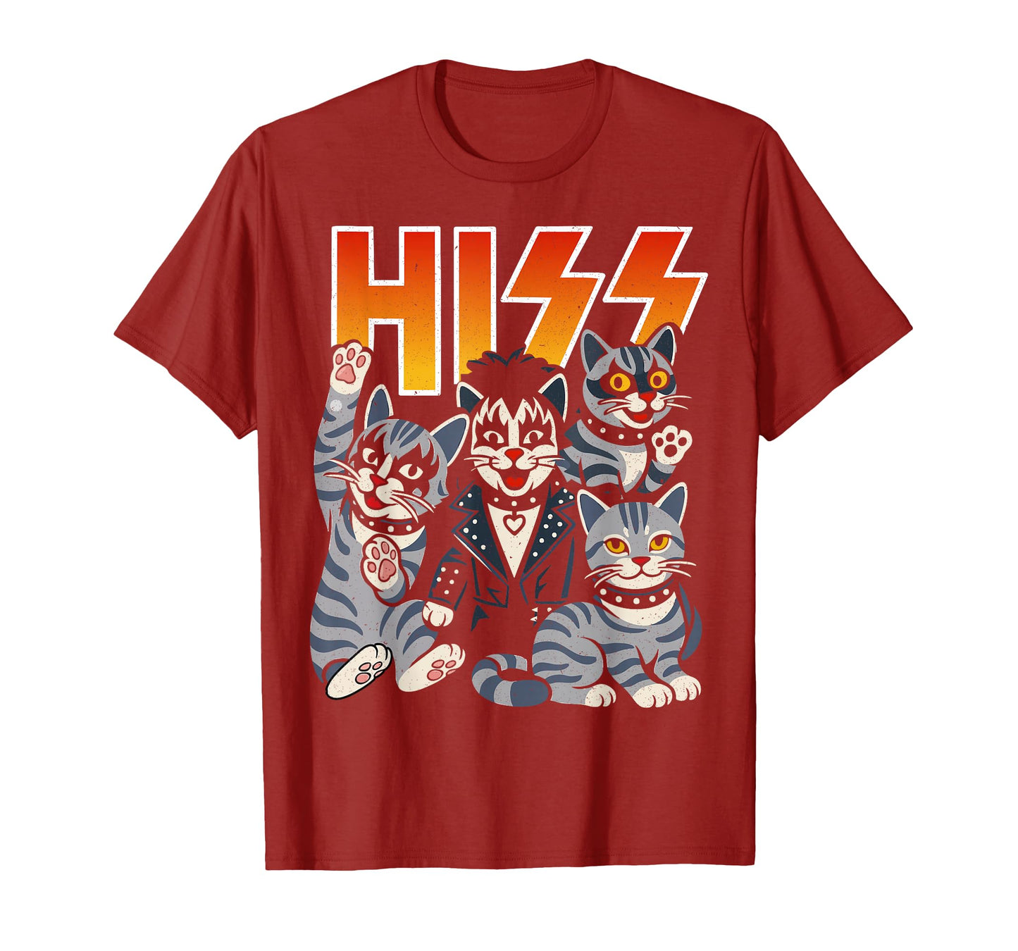 Hiss Cats Rock Kittens Kitty Rocking Music Cat Lovers T-Shirt
