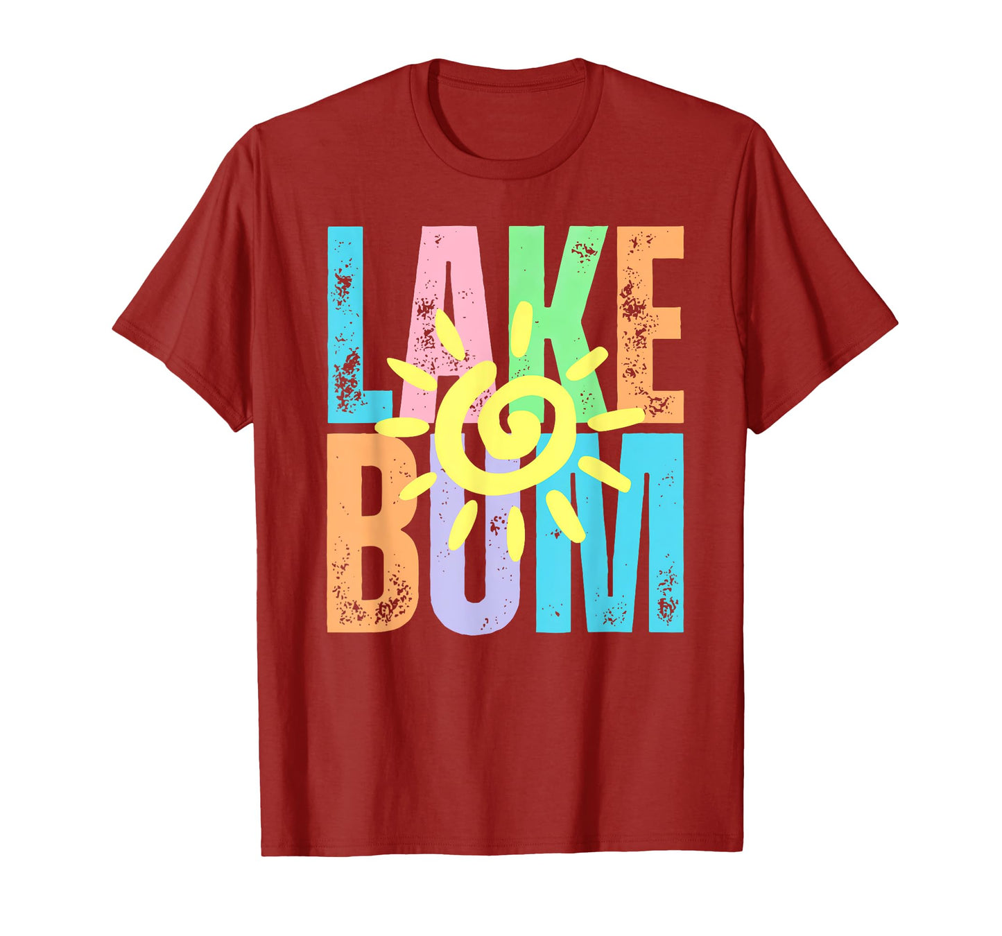 Lake Bum Distressed Summer Vacation Lake Life Sun T-Shirt