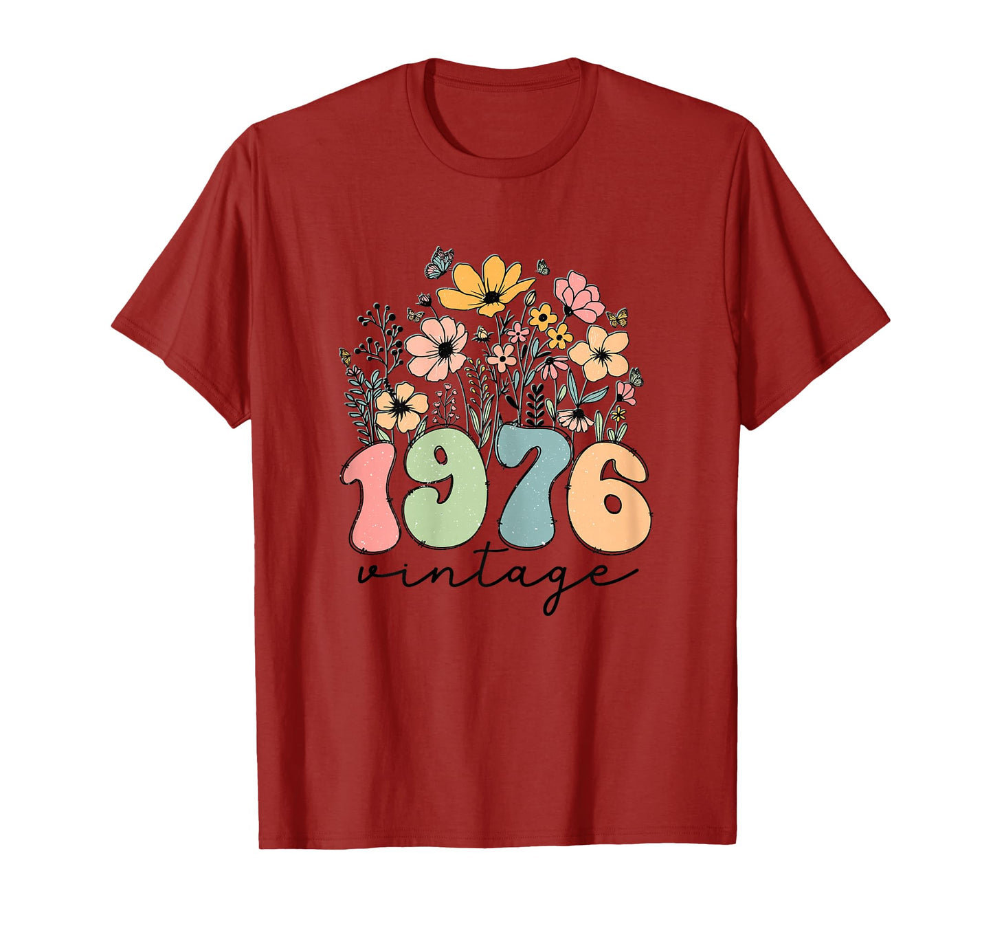 48 Year Old Women 1976 Vintage Wildflower 48th Birthday Gift T-Shirt