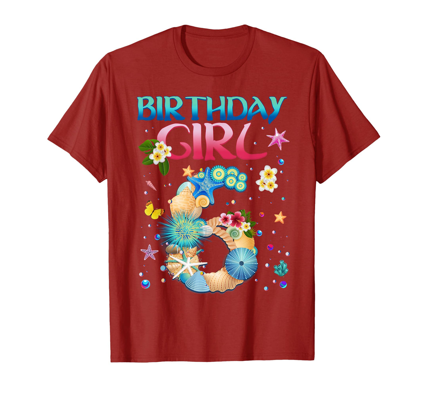 6 Years Old Birthday Girl Adventures In Oceania 6th Birthday T-Shirt
