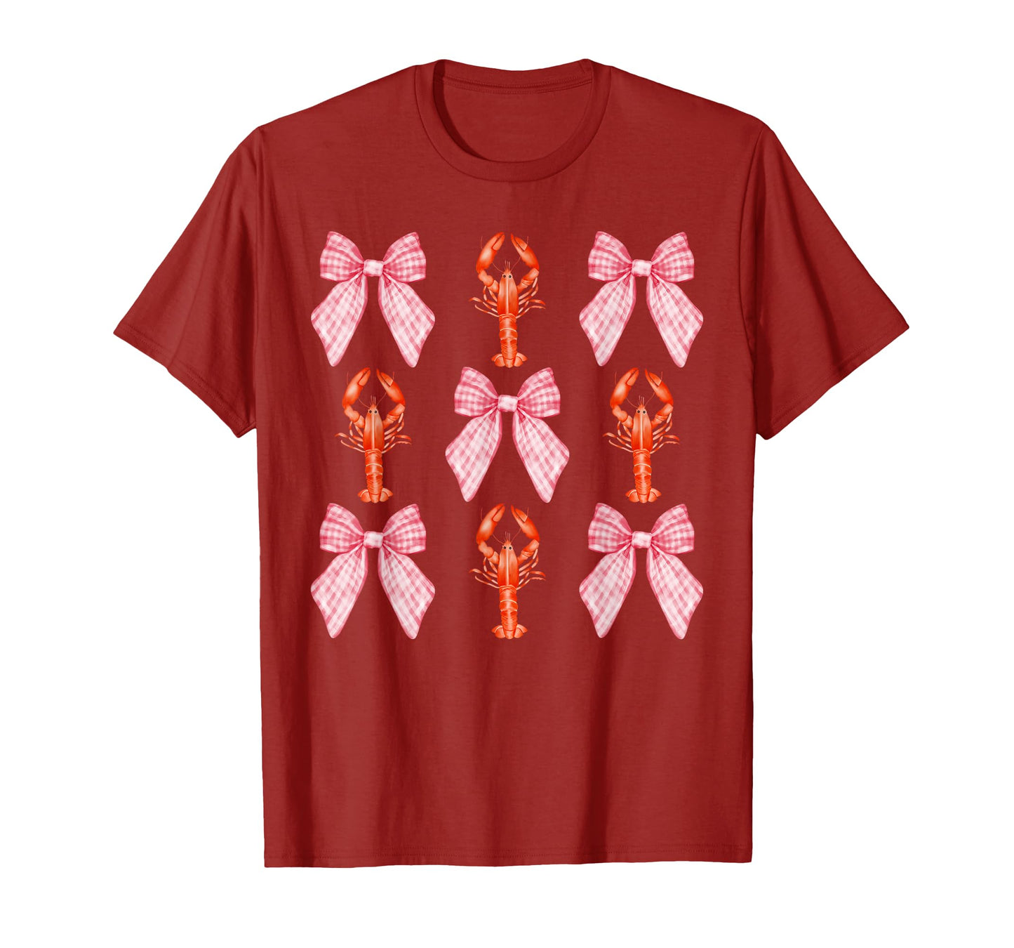 Pink Bow Cute Coquette Crawfish Clean Girl Aesthetic T-Shirt