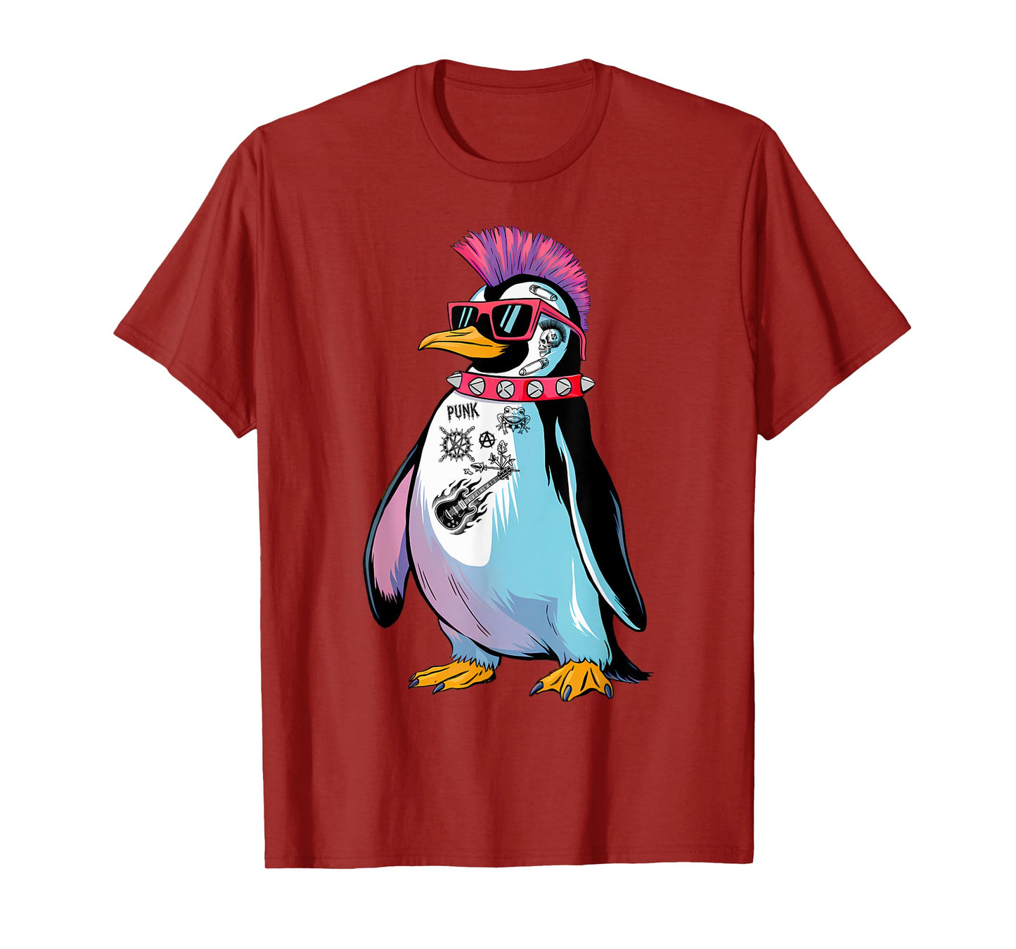 Punkuin Funny Punk Rock Punk Rocker Penguin Costume T-Shirt