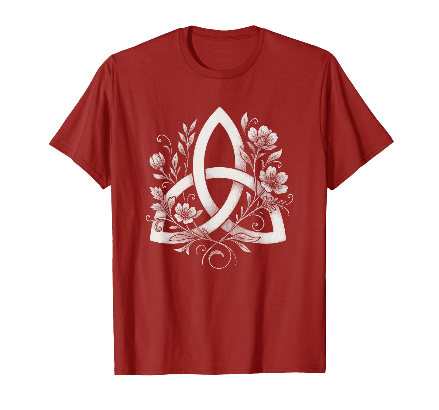 Celtic Knot Triquetra Druid Floral Flowers Pagan Symbol Art T-Shirt