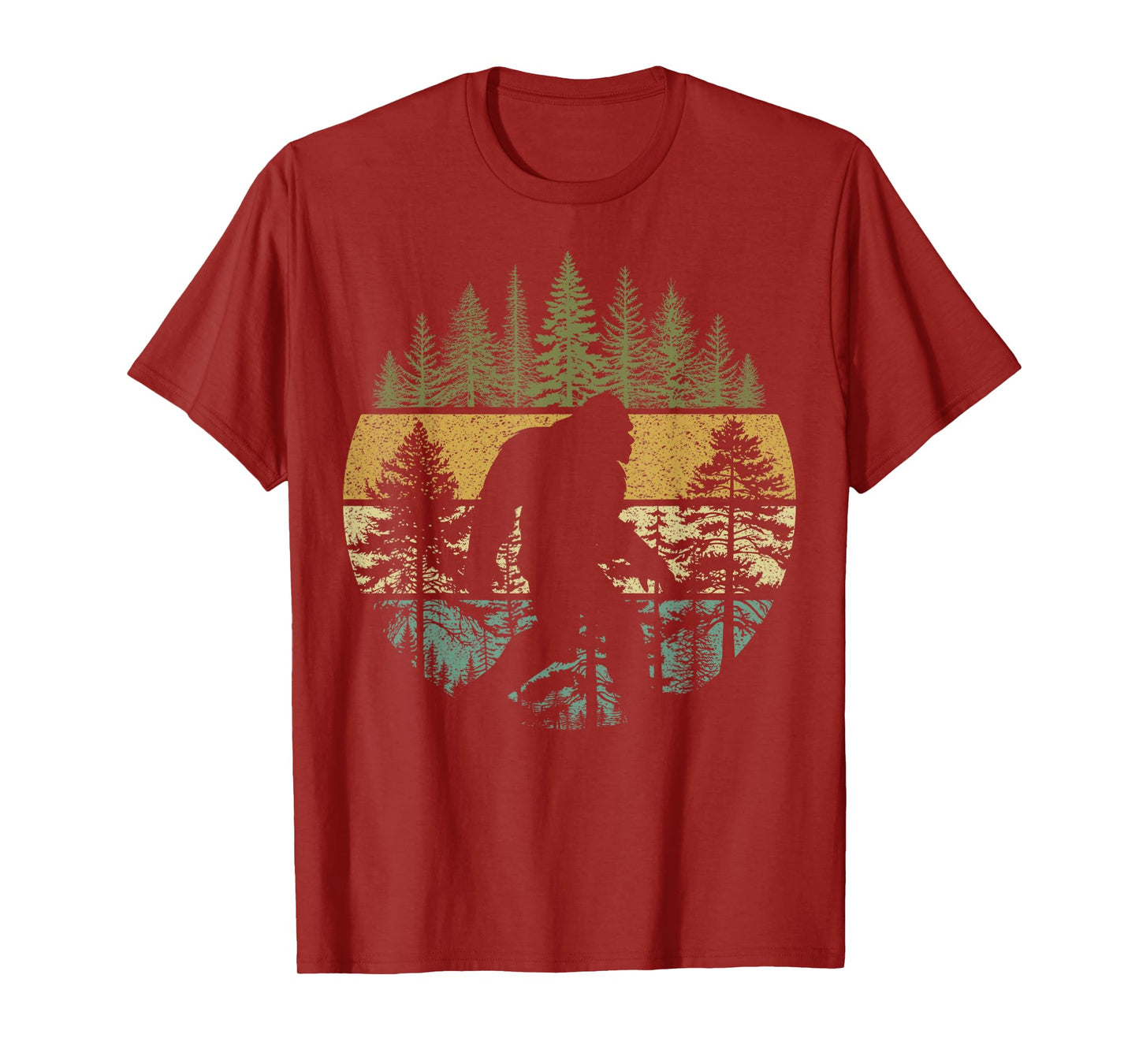 Outdoor Tree Pine Nature Lover Wildlife Bigfoot Retro Forest T-Shirt