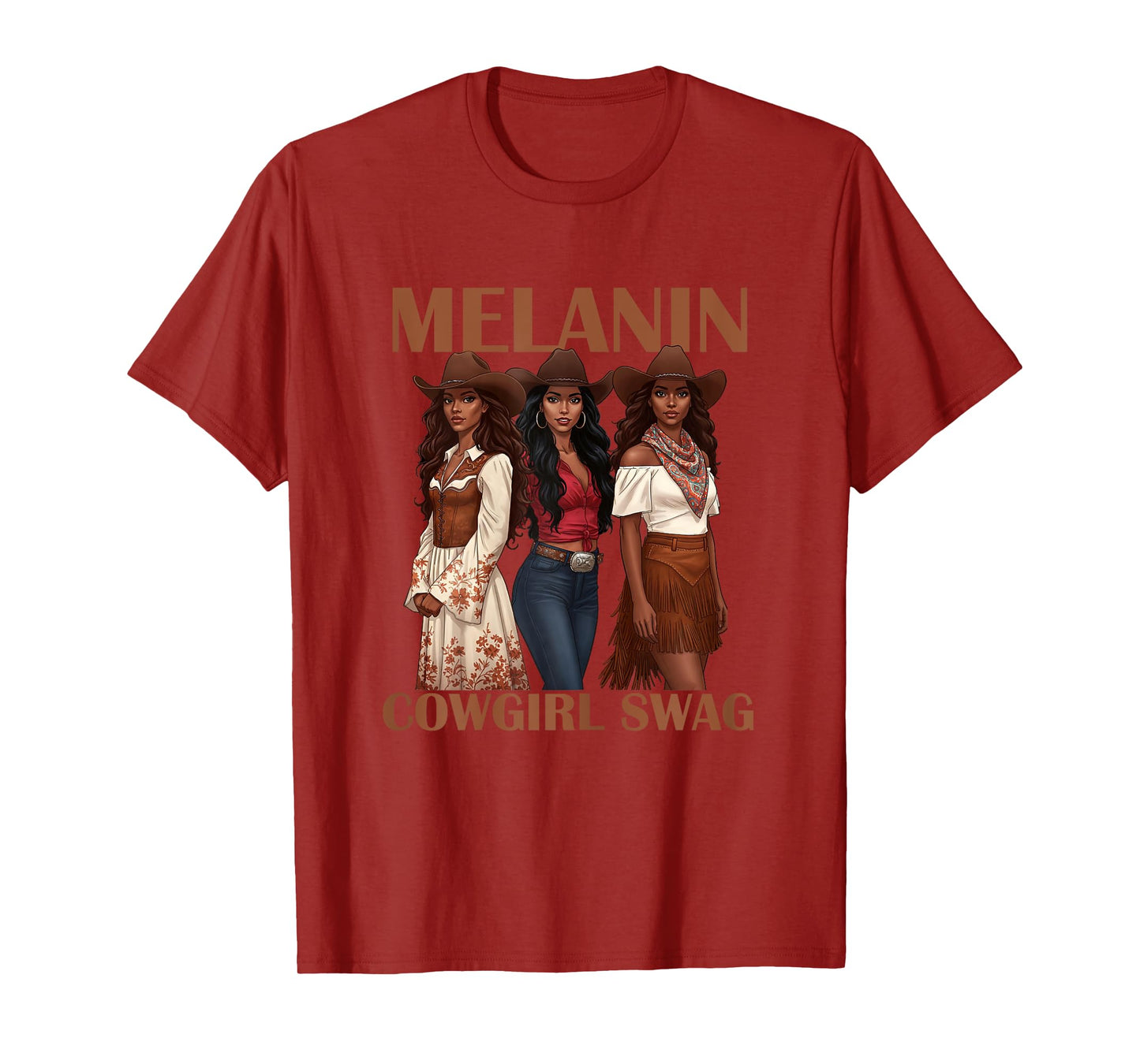 Let's Go Girls Retro Western Country Melanin Cowgirl Swag T-Shirt