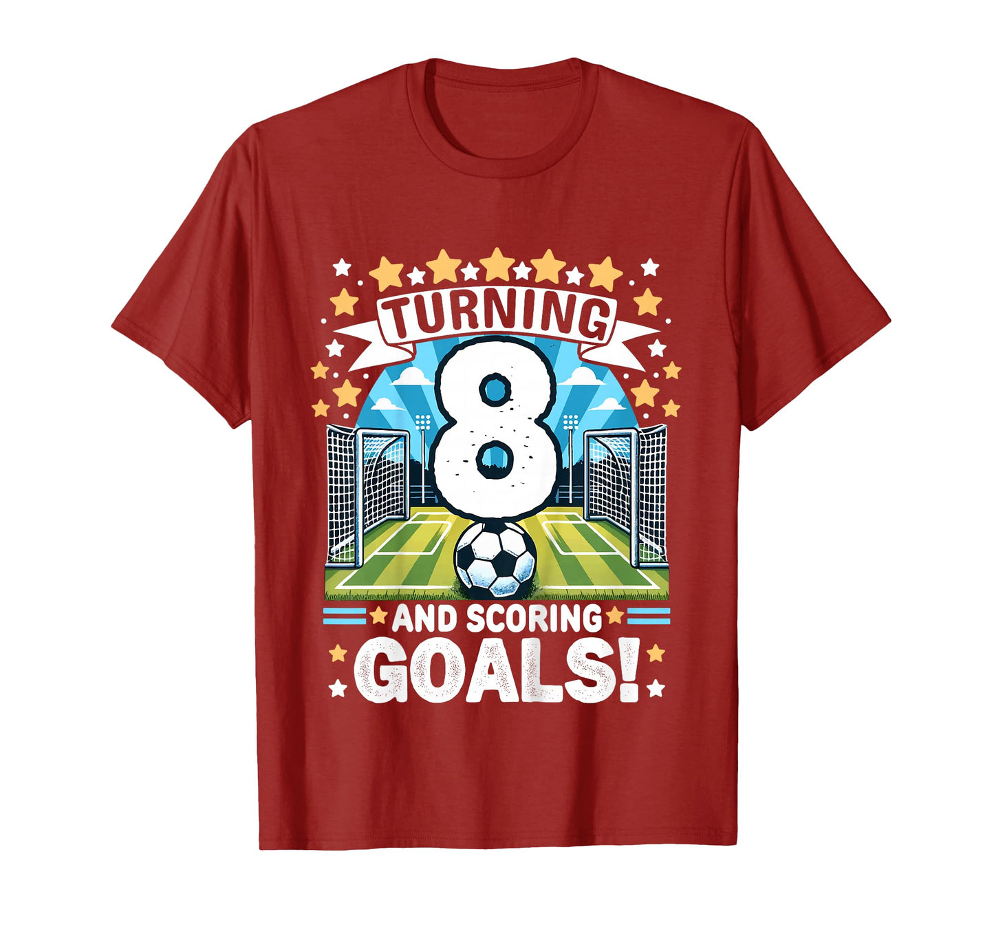 Turning 8 Soccer Birthday 8 Years Football 8th Soccer Player T-Shirt