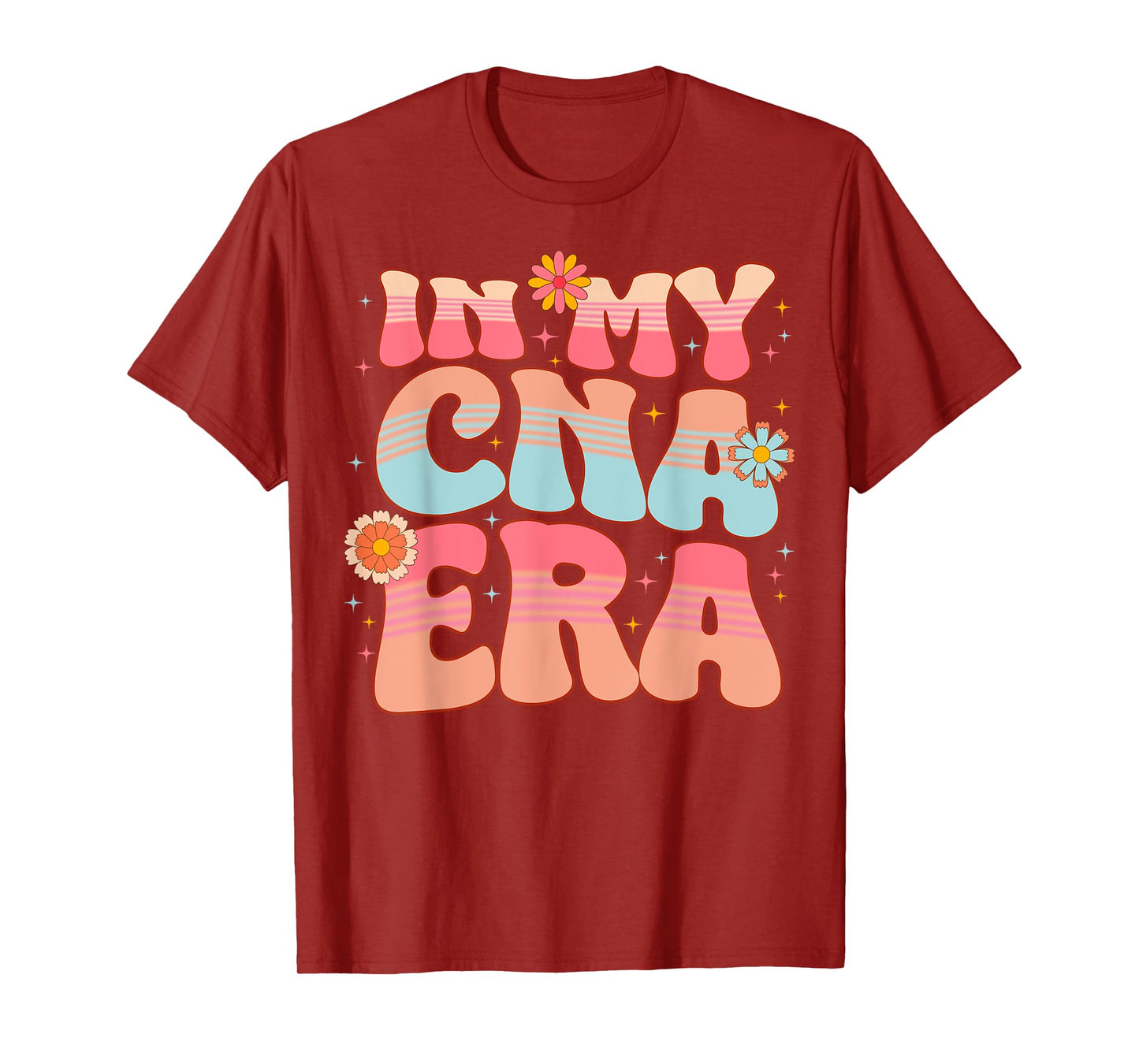 Groovy Retro In My CNA Era Hippie Groovy Love Nurse Life T-Shirt