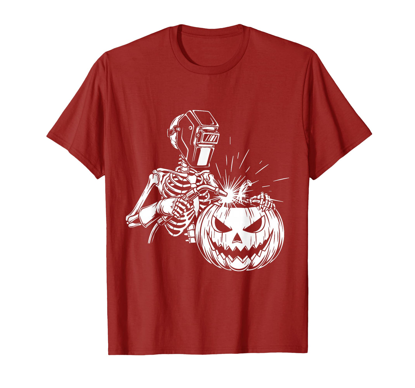 Funny Skeleton Welding Halloween Welder Pumpkin Carving T-Shirt