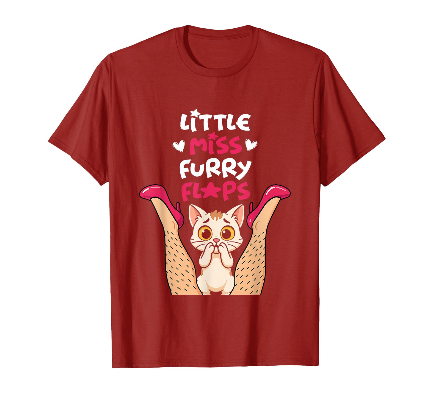 Funny Cat Little-Miss Furry Flaps Inappropriate Adult Joke T-Shirt