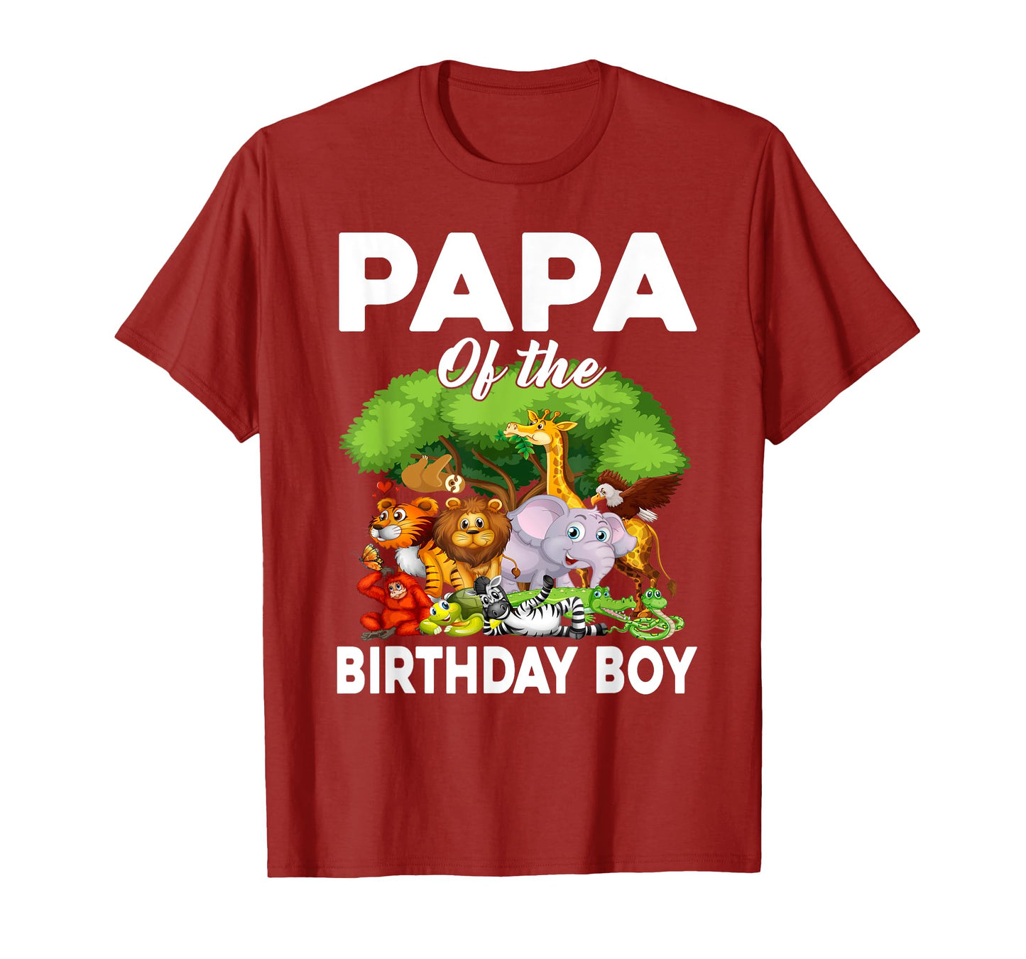 Papa of the Birthday Boy Zoo Animals Bday Safari Wildlife T-Shirt