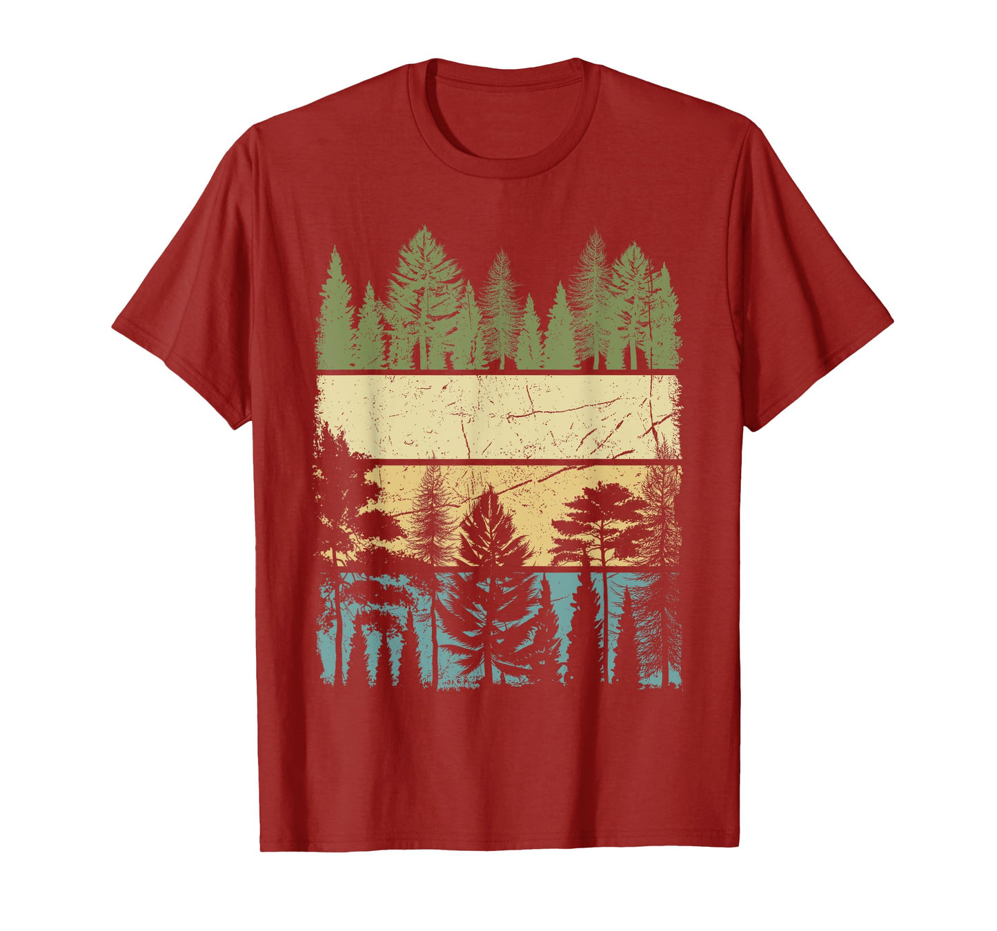 Vintage Forest Trees Wildlife Nature Hiking Camping T-Shirt