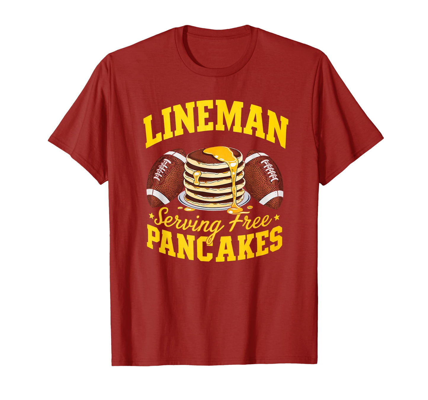 Lineman Serving Pancakes Daily Football Lineman Graphic T-Shirt