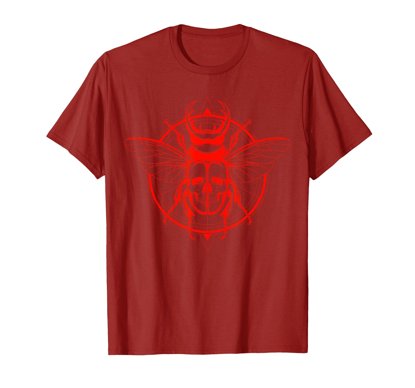 I Love Bugs Skeleton Egypt Design Insect Gothic Red T-Shirt