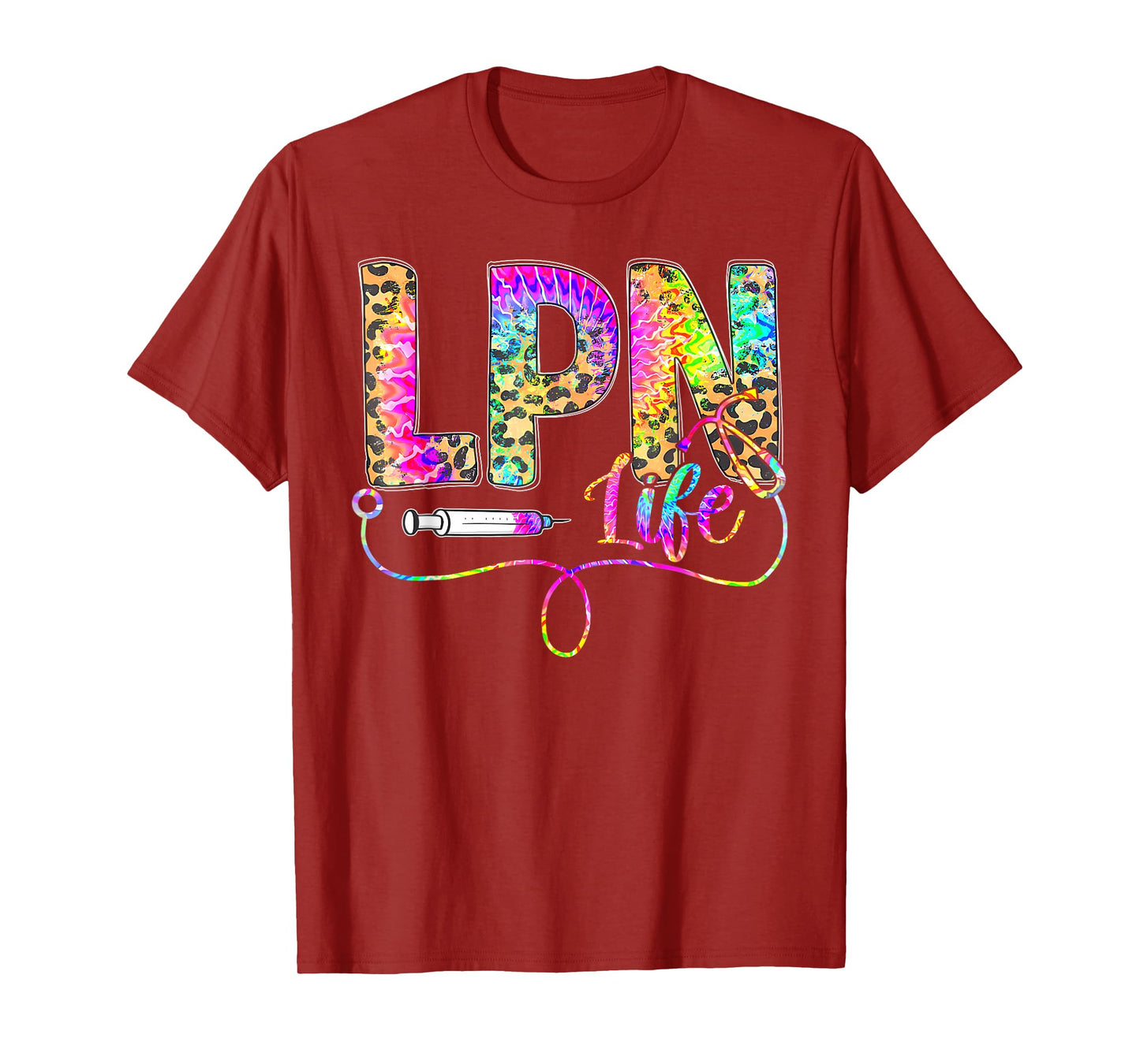 Leopard Tie Dye LPN Life Nurse Squad Nurse Women T-Shirt