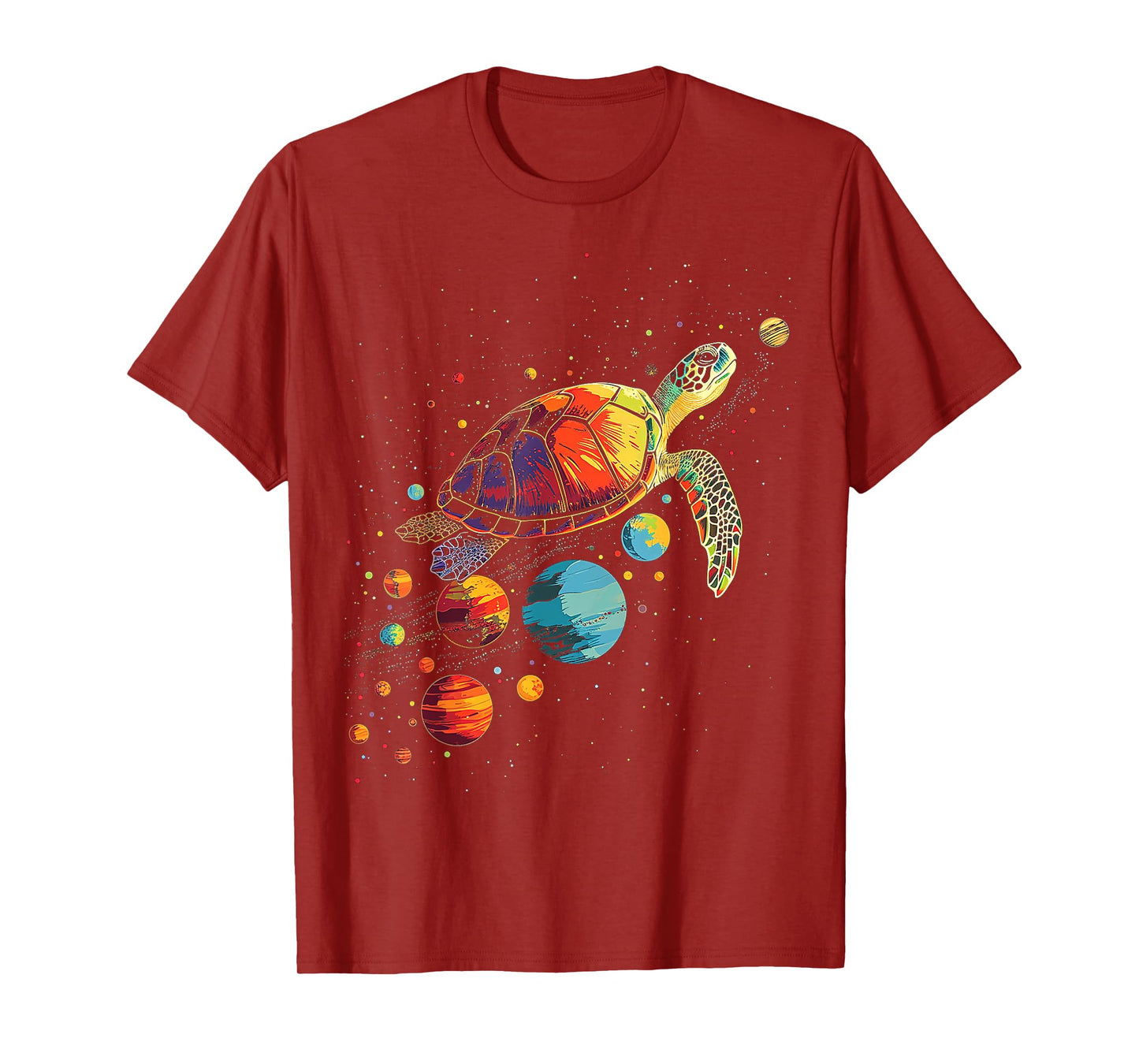 Turtler Planets Art Animal Colorful Graphic Turtle T-Shirt