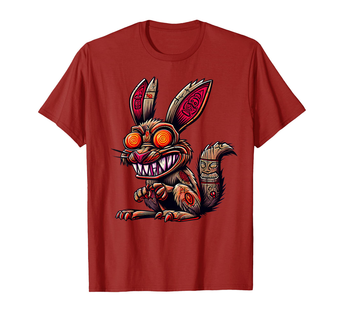 Voodoo Rabbit Tiki Design Tribal Gothic Artwork T-Shirt