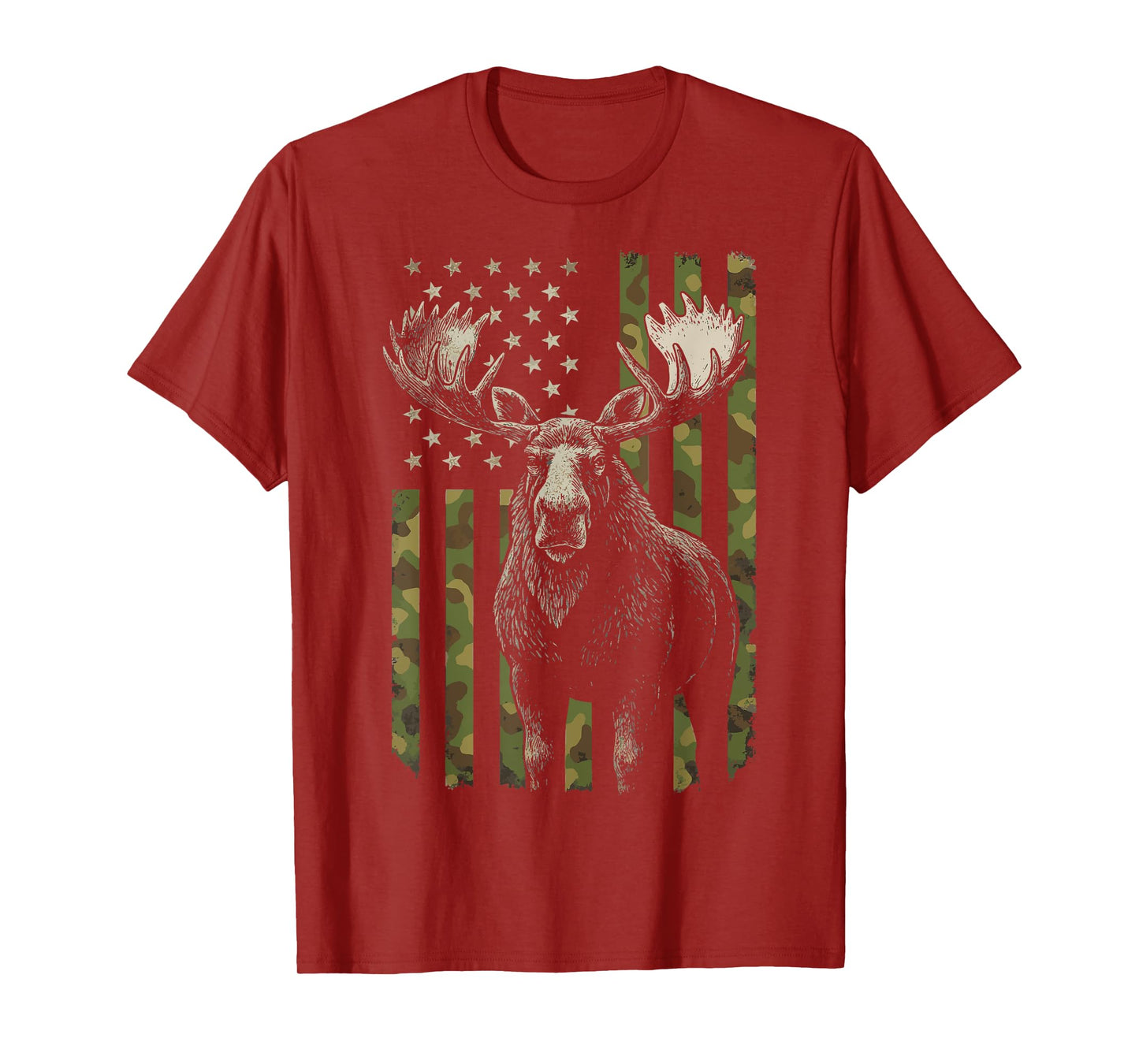 Moose USA Flag Alaska Wildlife T-Shirt
