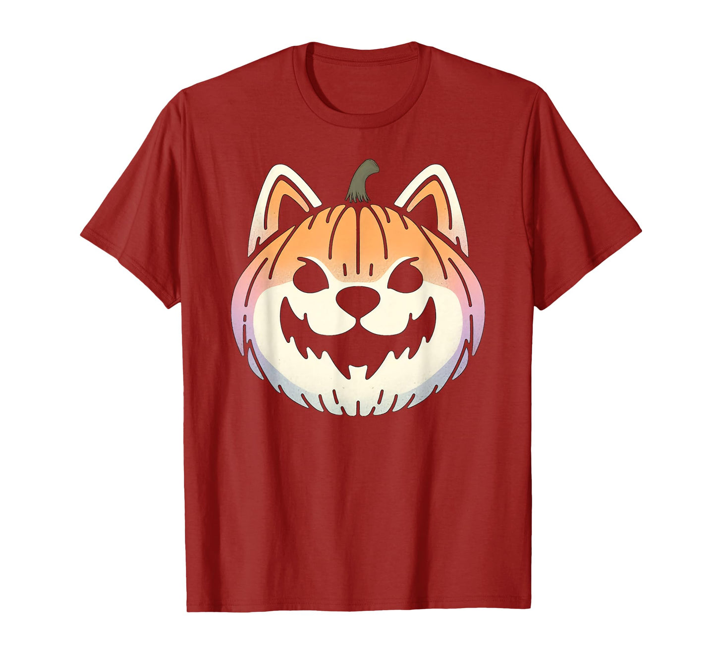 Spooky Shiba Inu Akita Dog Jack O Lantern Halloween Pumpkin T-Shirt