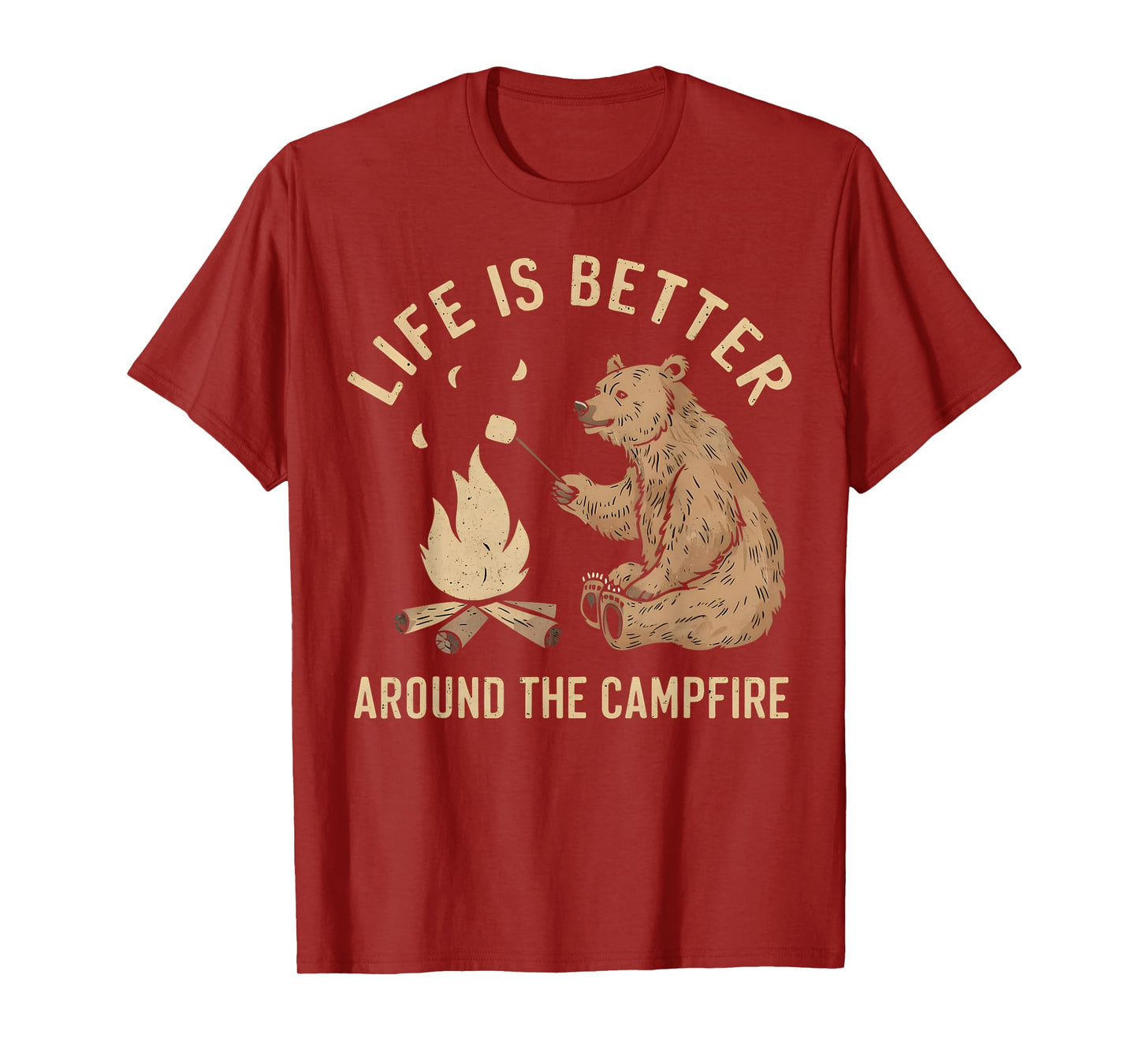 Funny Camping Life is Better Around The Campfire Bear T-Shirt