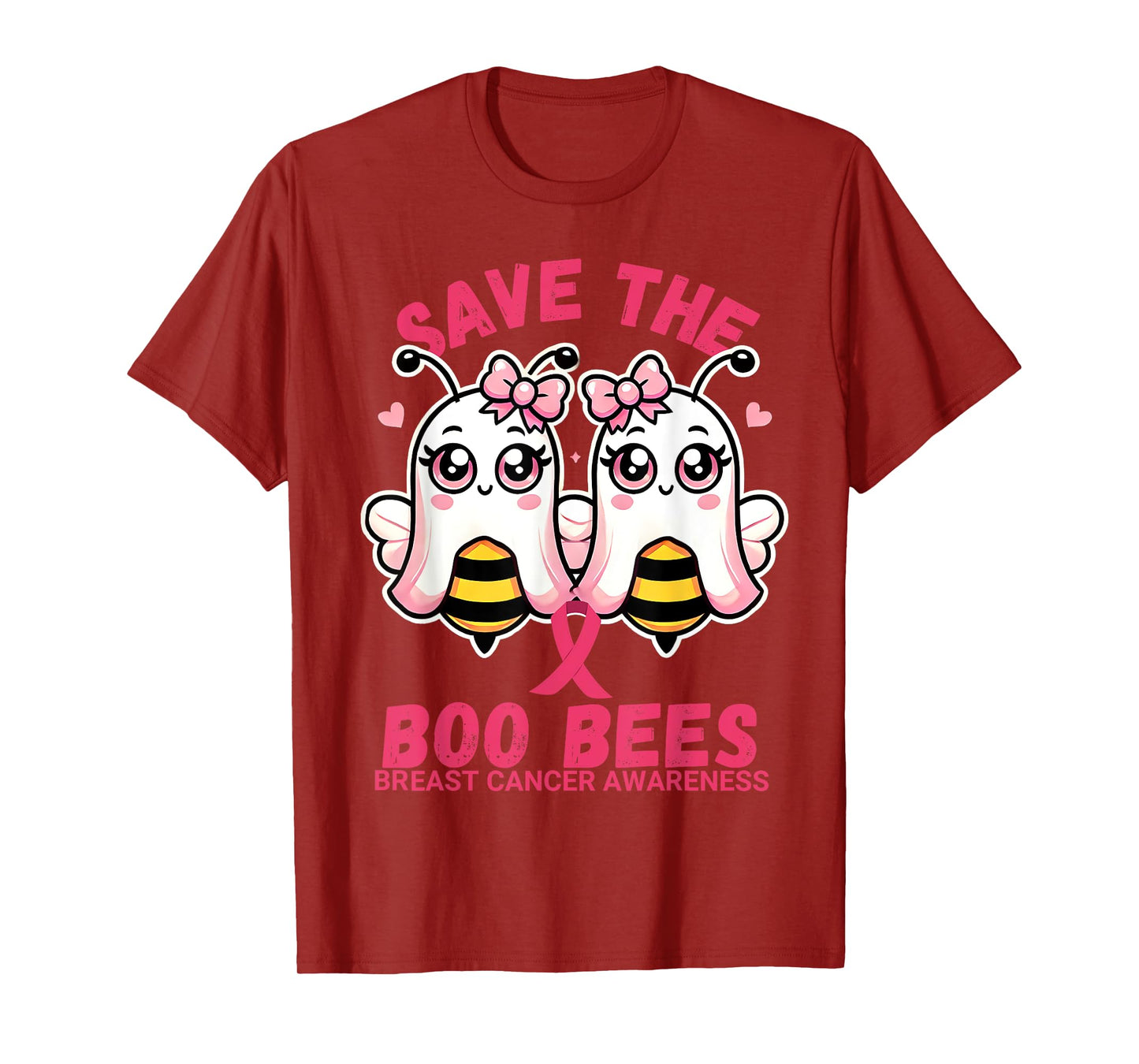 Save The Boobees Breast Cancer Awareness Boo Bee Halloween T-Shirt