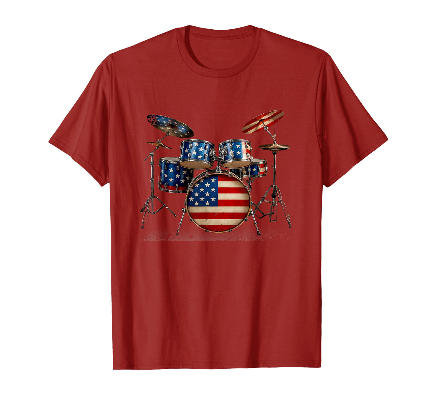 American Flag Drum Drumset 4th of July USA Patriotic Drummer T-Shirt
